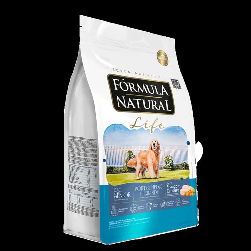 Ração Fórmula Natural Life Cães Sênior Raças Médio e Grande