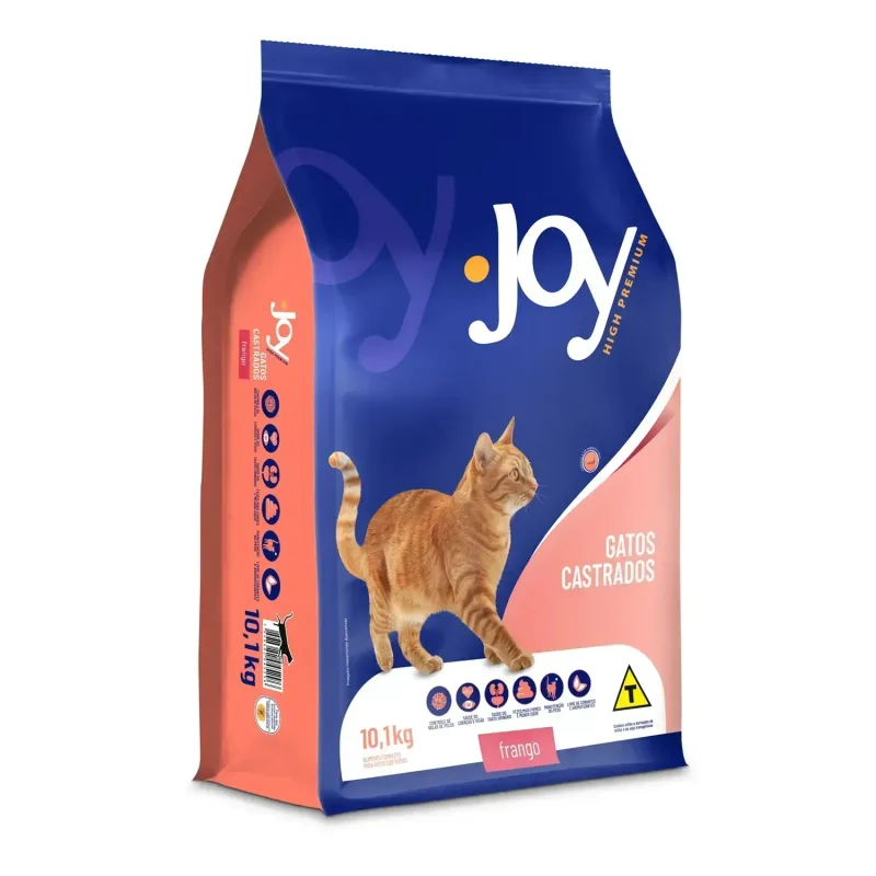 Ração Joy High Premium para Gatos Castrados Frango — 10.1 kg