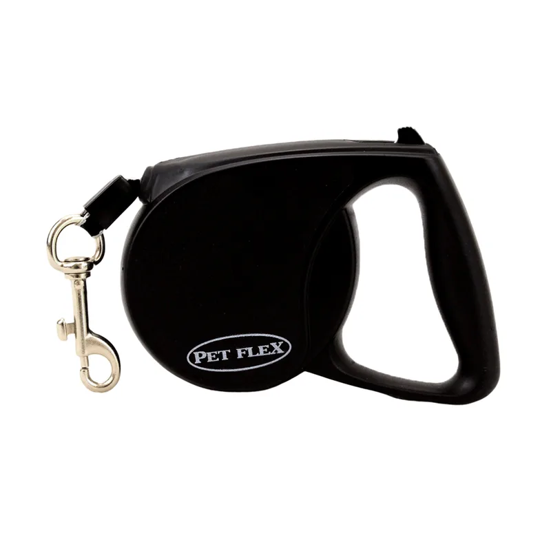Guia Retrátil Fita Pet Flex Preta — até 25 kg - 3 M