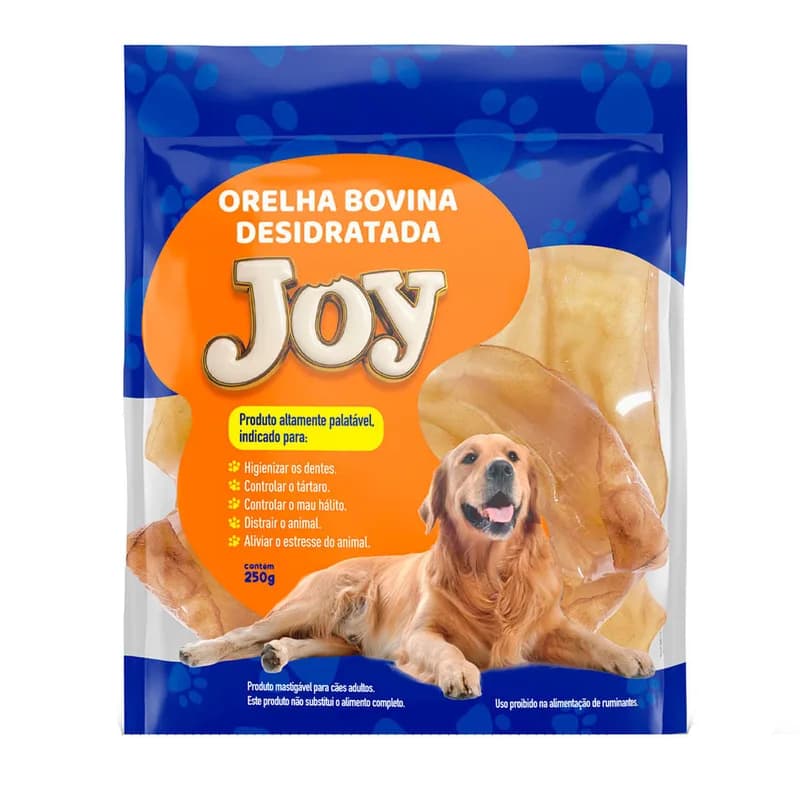 Petisco Joy Orelha Bovina Natural Desidratada