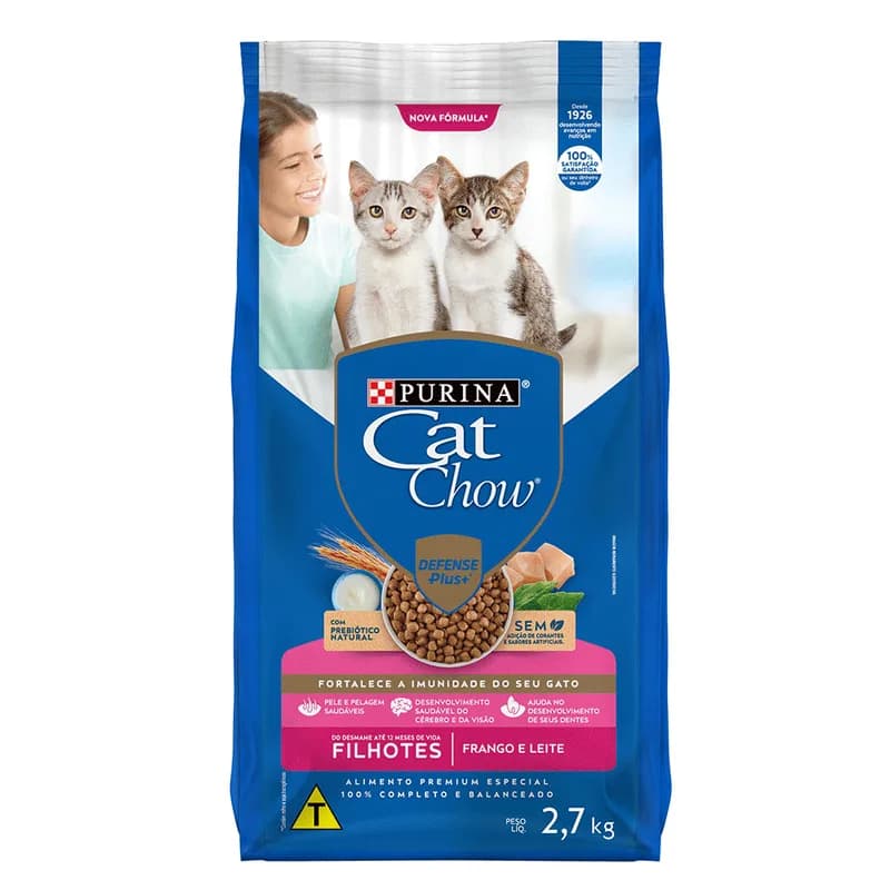 Ração Cat Chow Filhotes Frango e Leite