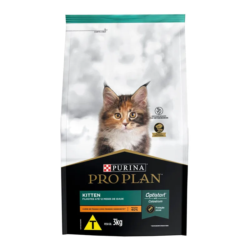 Ração Pro Plan Gatos Filhotes Frango e Arroz — 3 kg