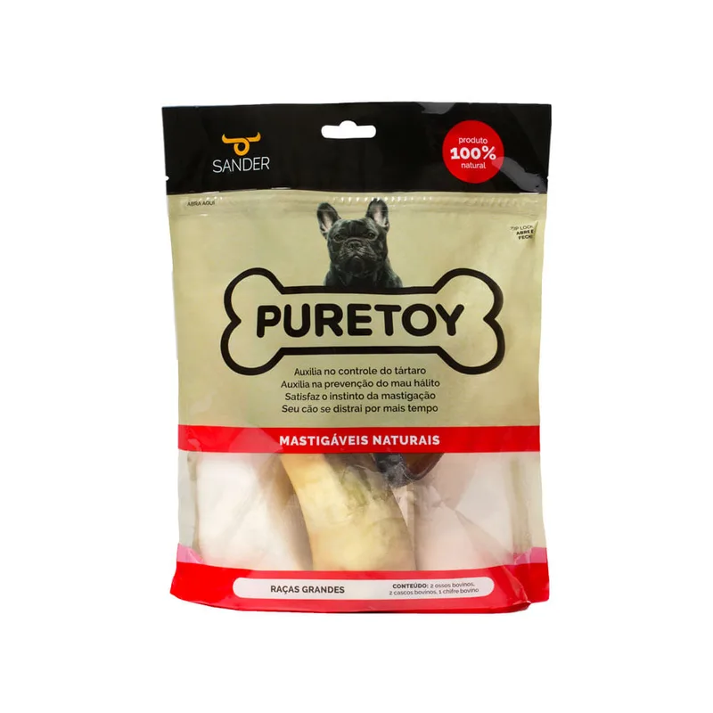 Kit Mastigável Cães Raças Grandes Pure Toy