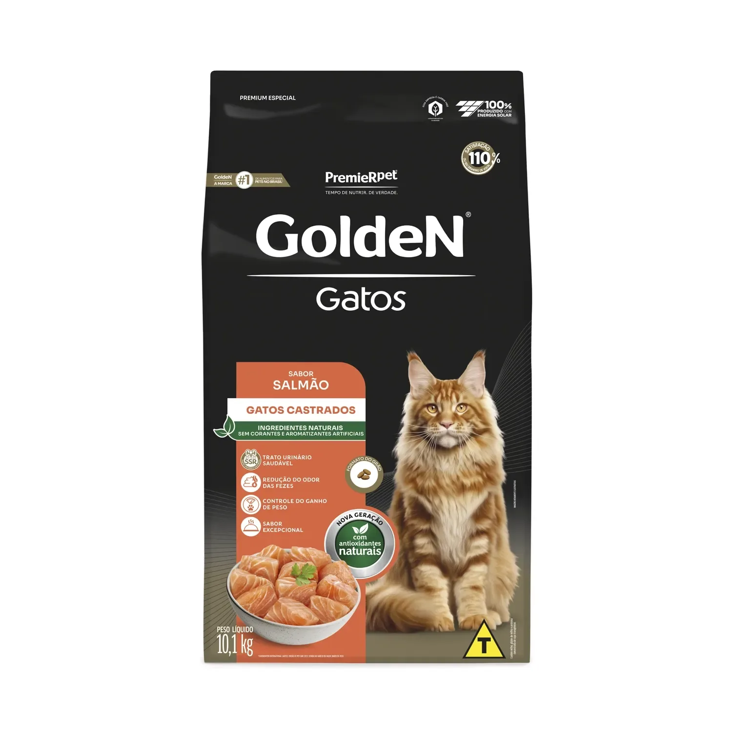 Ração Golden Gatos Adultos Castrados Salmão — 10.1 kg