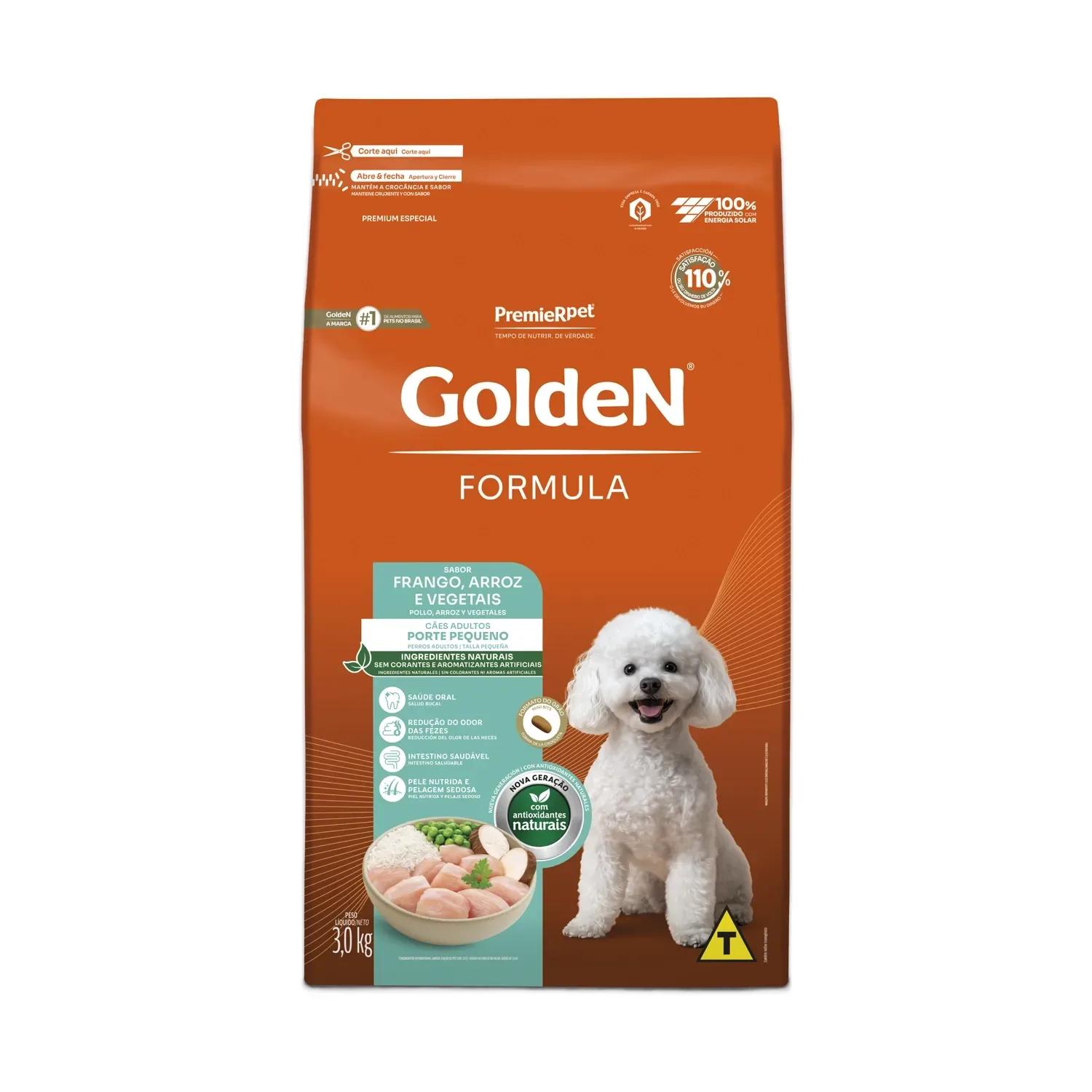 Ração Golden Fórmula Cães Adultos Raças Pequenas Frango, Arroz e Vegetais Mini Bits