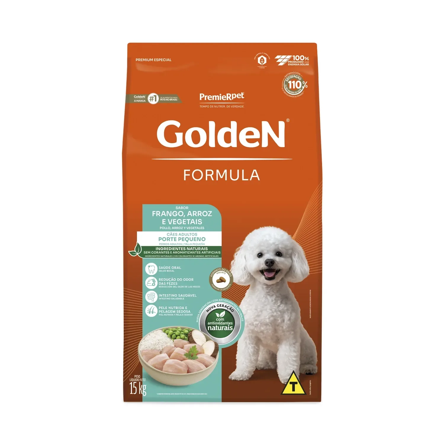 Ração Golden Fórmula Cães Adultos Raças Pequenas Frango, Arroz e Vegetais Mini Bits — 15 kg