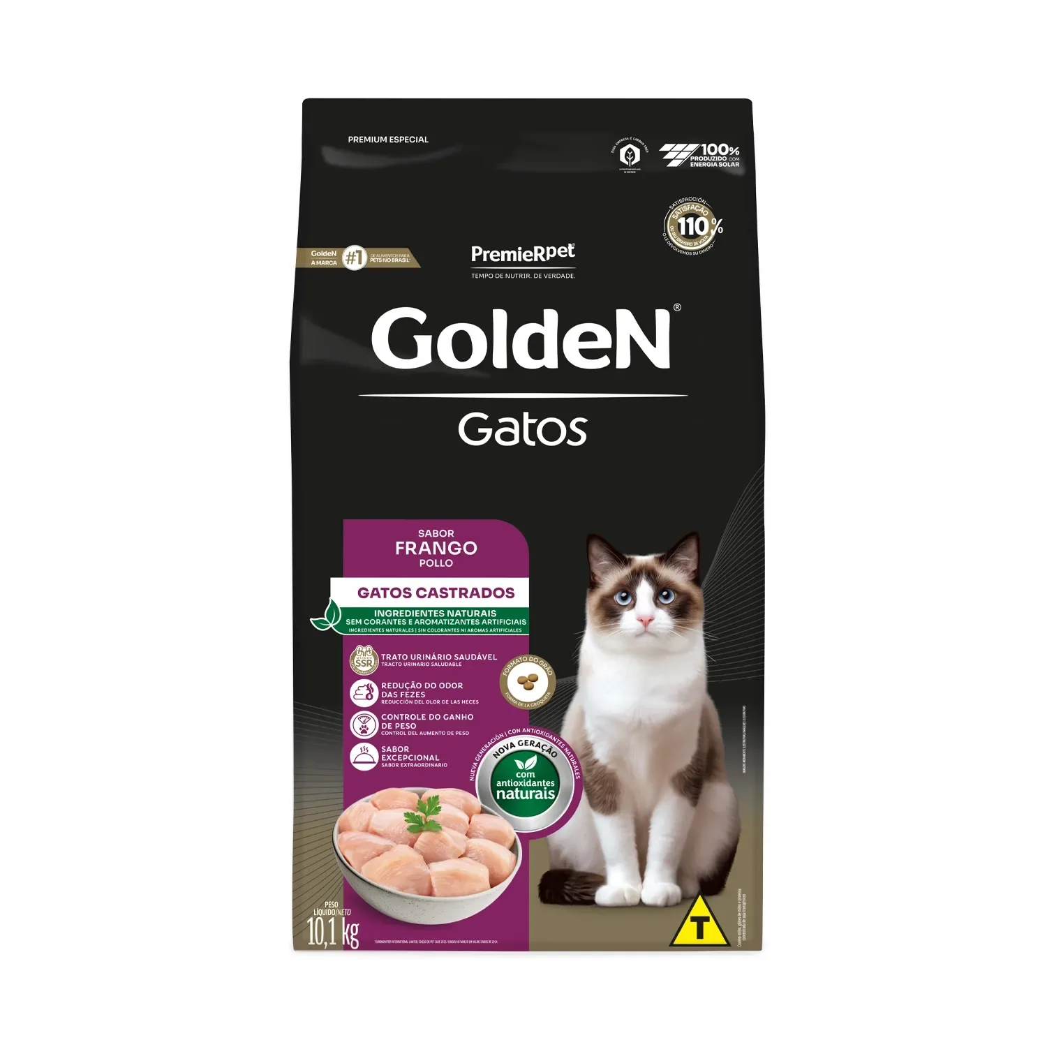 Ração Golden Gatos Adultos Castrados Frango — 10.1 kg
