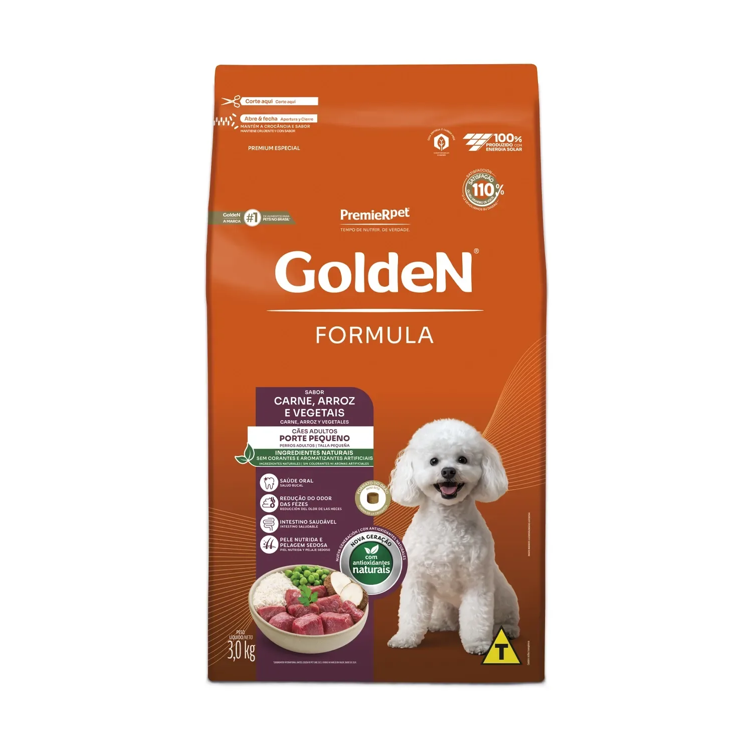 Ração Golden Formula Cães Adultos Raças Pequenas Carne e Arroz Mini Bits