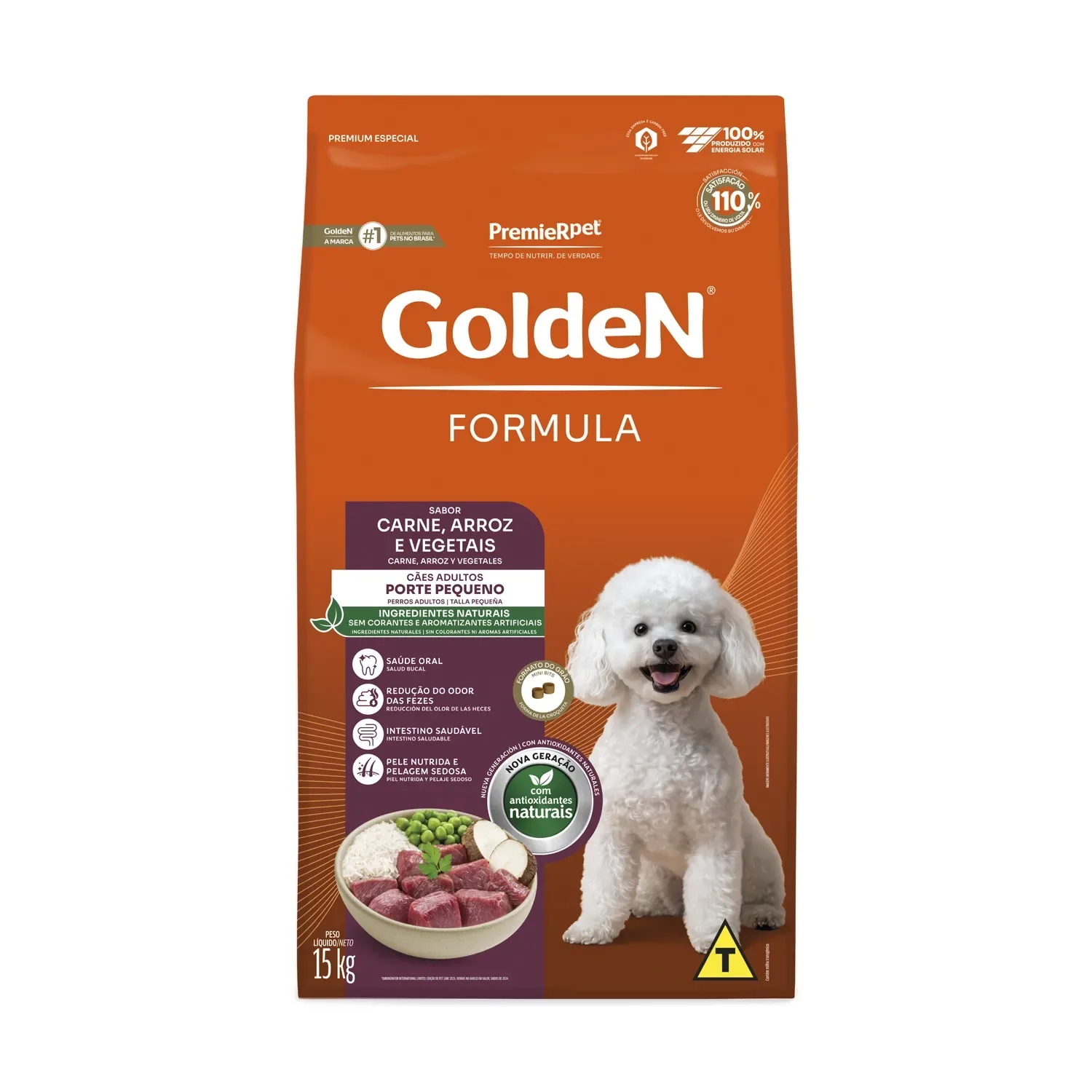 Ração Golden Formula Cães Adultos Raças Pequenas Carne e Arroz Mini Bits — 15 kg