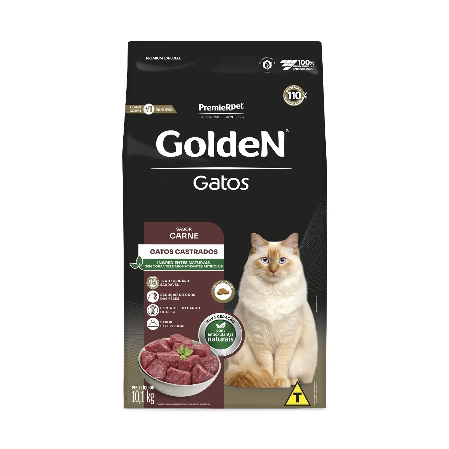 Ração Golden Gatos Adultos Castrados Carne — 10.1 kg