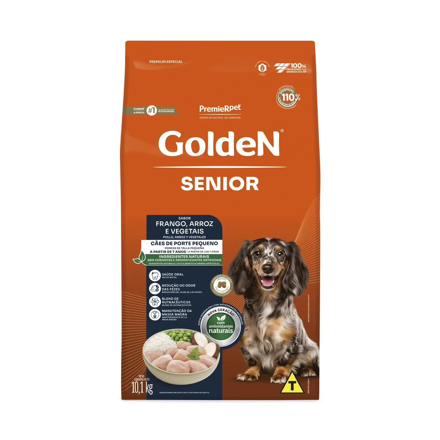 Ração Golden Cães Sênior Porte Pequeno Frango e Arroz Mini Bits — 10.1 kg