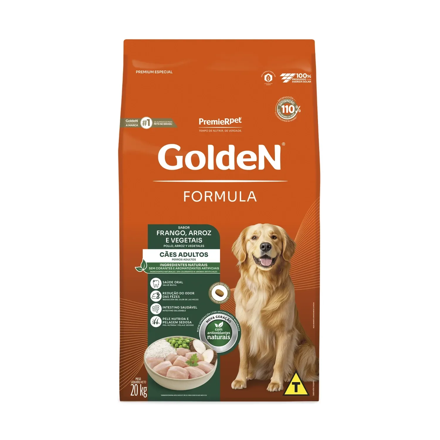 Ração Golden Formula Cães Adultos Frango, Arroz e Vegetais — 20 kg