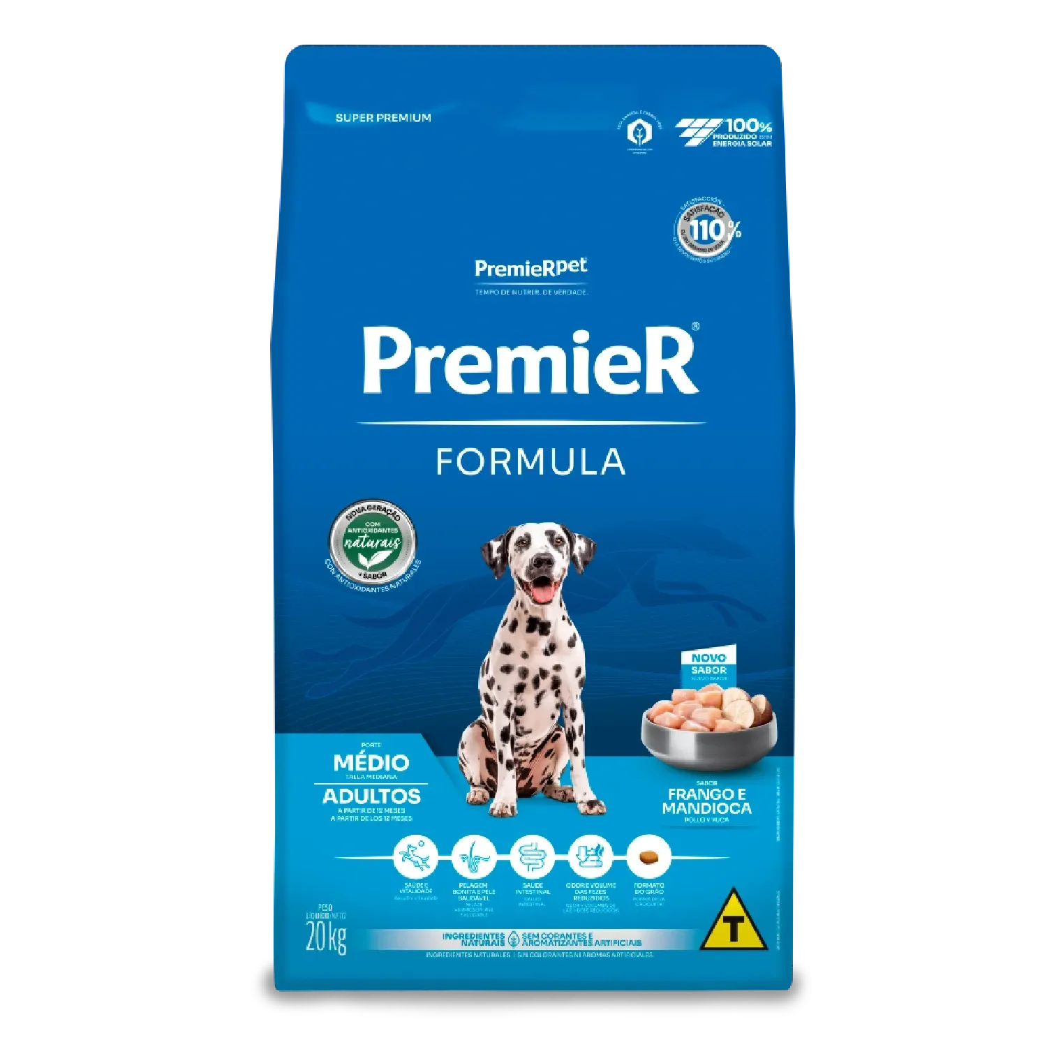Ração Premier Formula Cães Adultos Raças Médias Frango e Mandioca — 20 kg