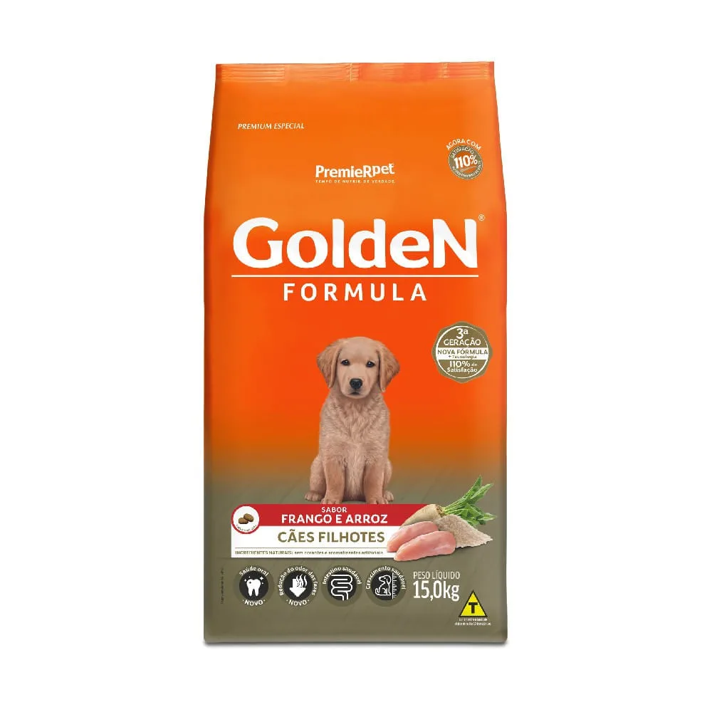 Ração Golden Formula Cães Filhotes Frango, Arroz e Vegetais — 15 kg