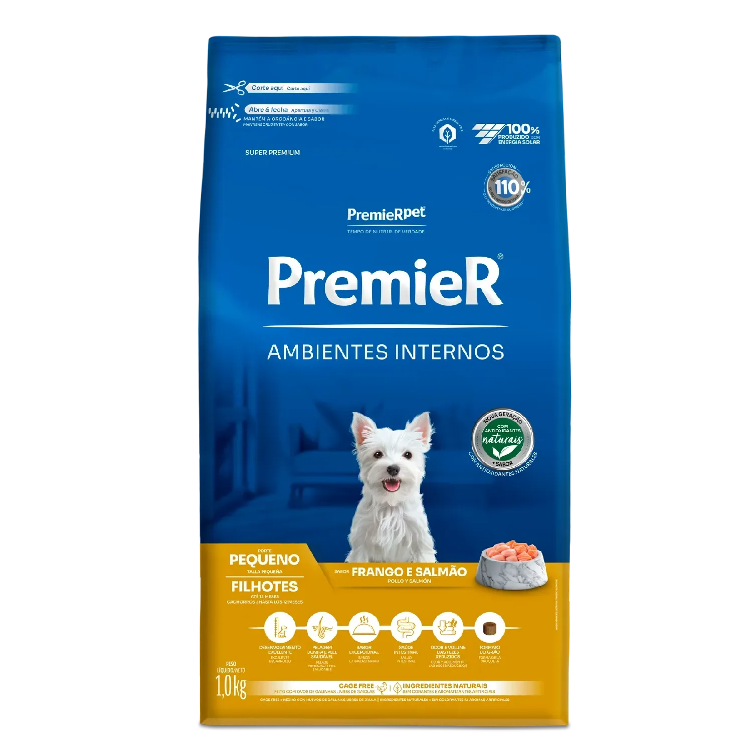 Ração Premier Ambientes Internos Cães Filhotes Raças Pequenas