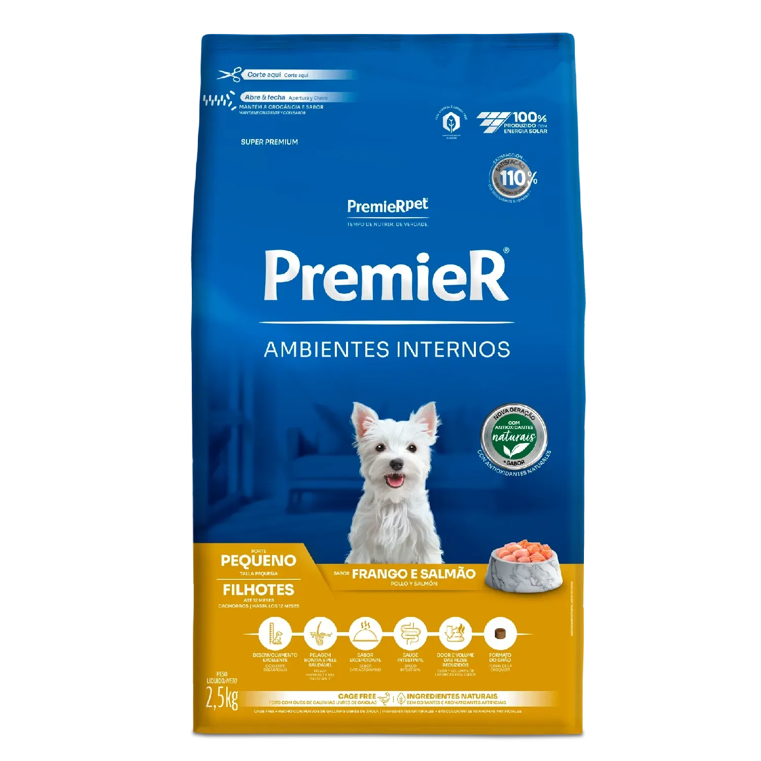 Ração Premier Ambientes Internos Cães Filhotes Raças Pequenas — 2.5 kg