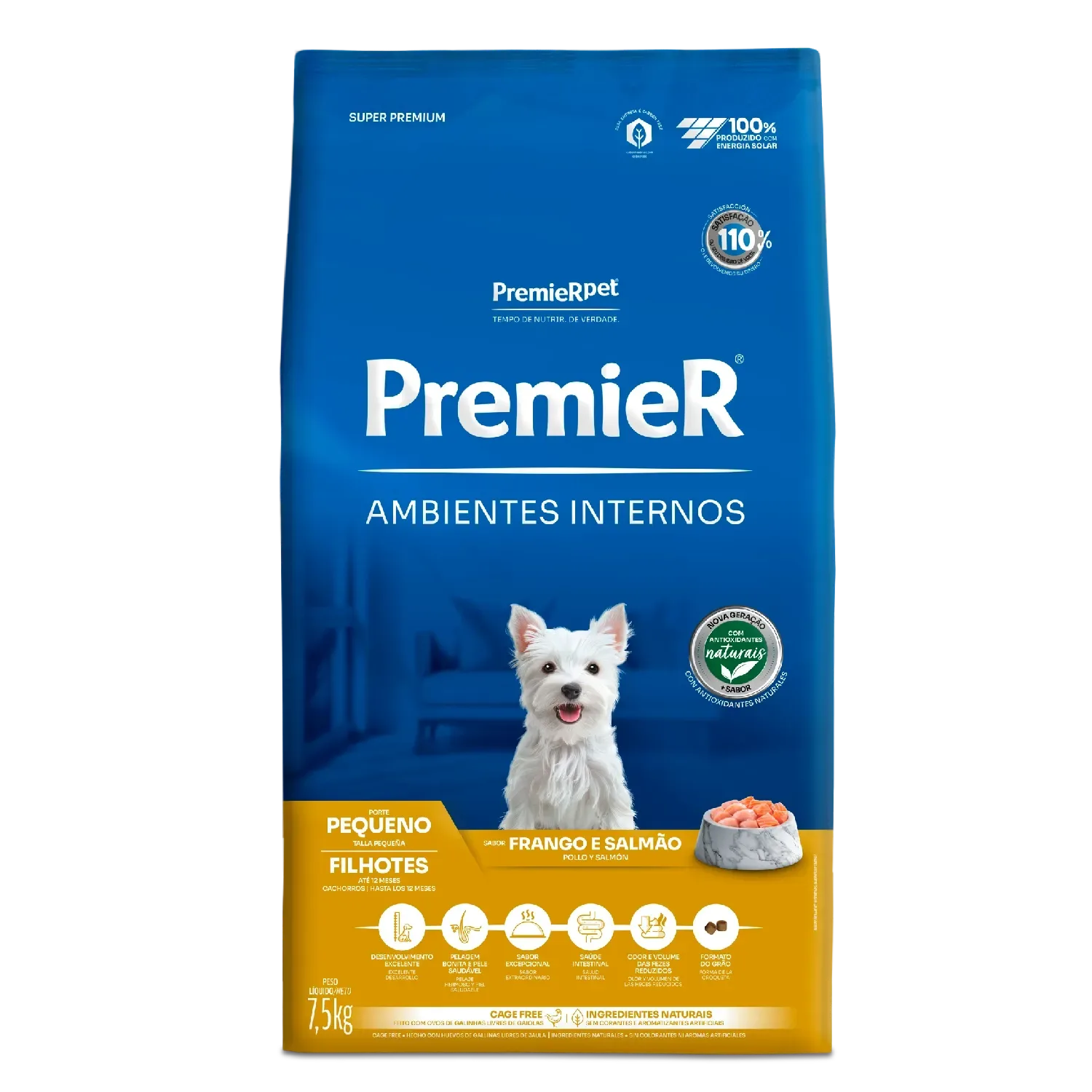 Ração Premier Ambientes Internos Cães Filhotes Raças Pequenas — 7.5 kg