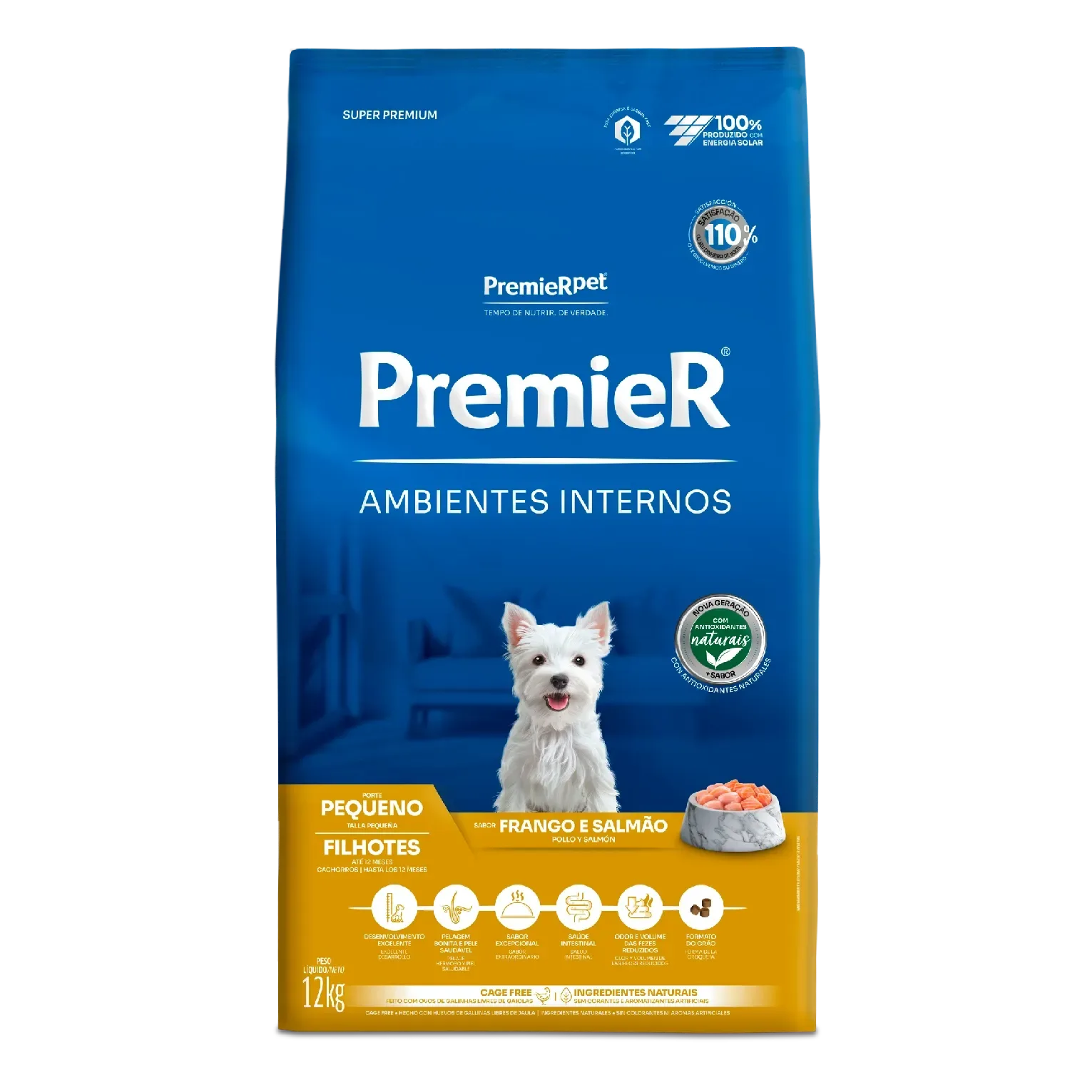 Ração Premier Ambientes Internos Cães Filhotes Raças Pequenas — 12 kg