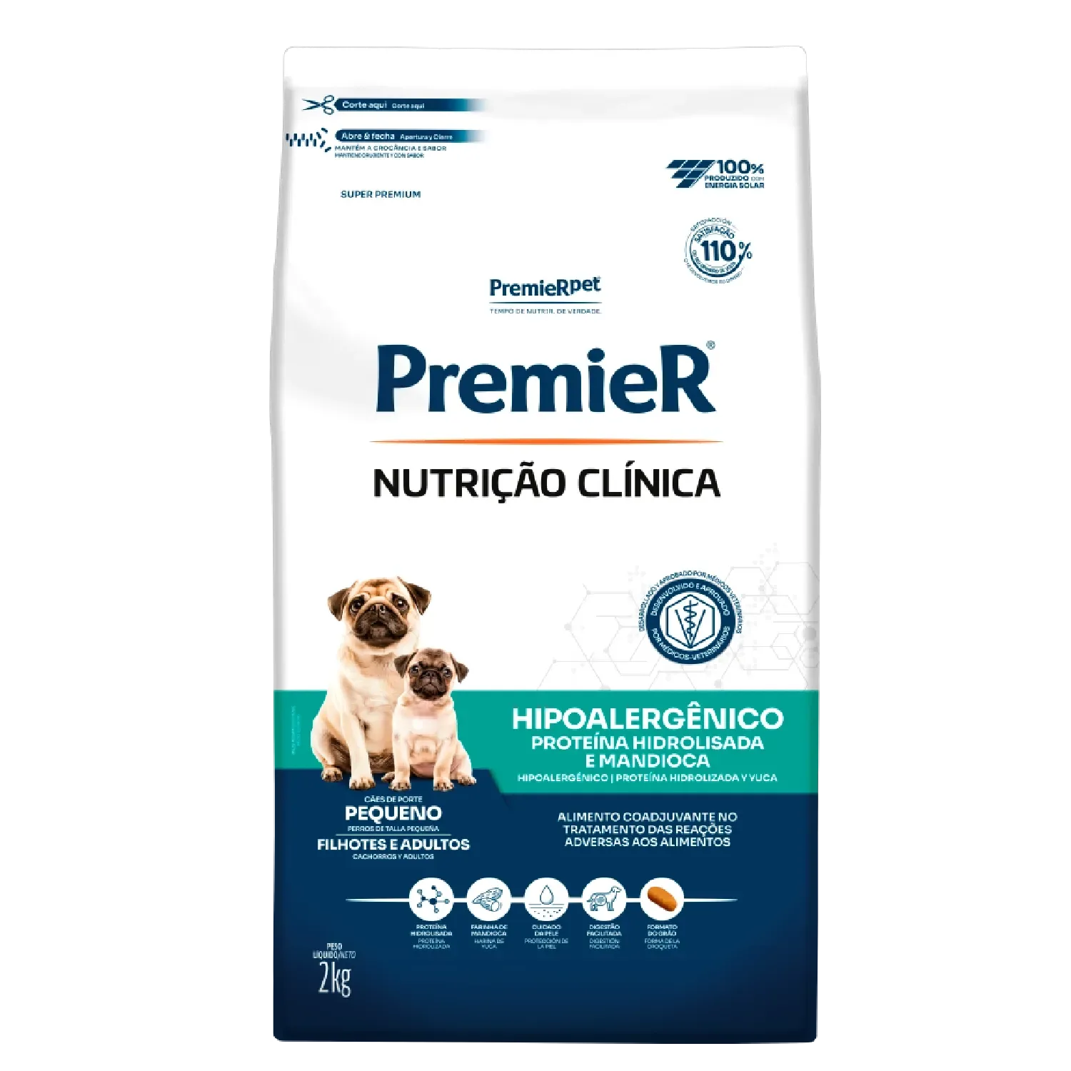 Ração Premier Nutrição Clínica Hipoalergênico Cães Raças Pequenas Proteína Hidrolisada