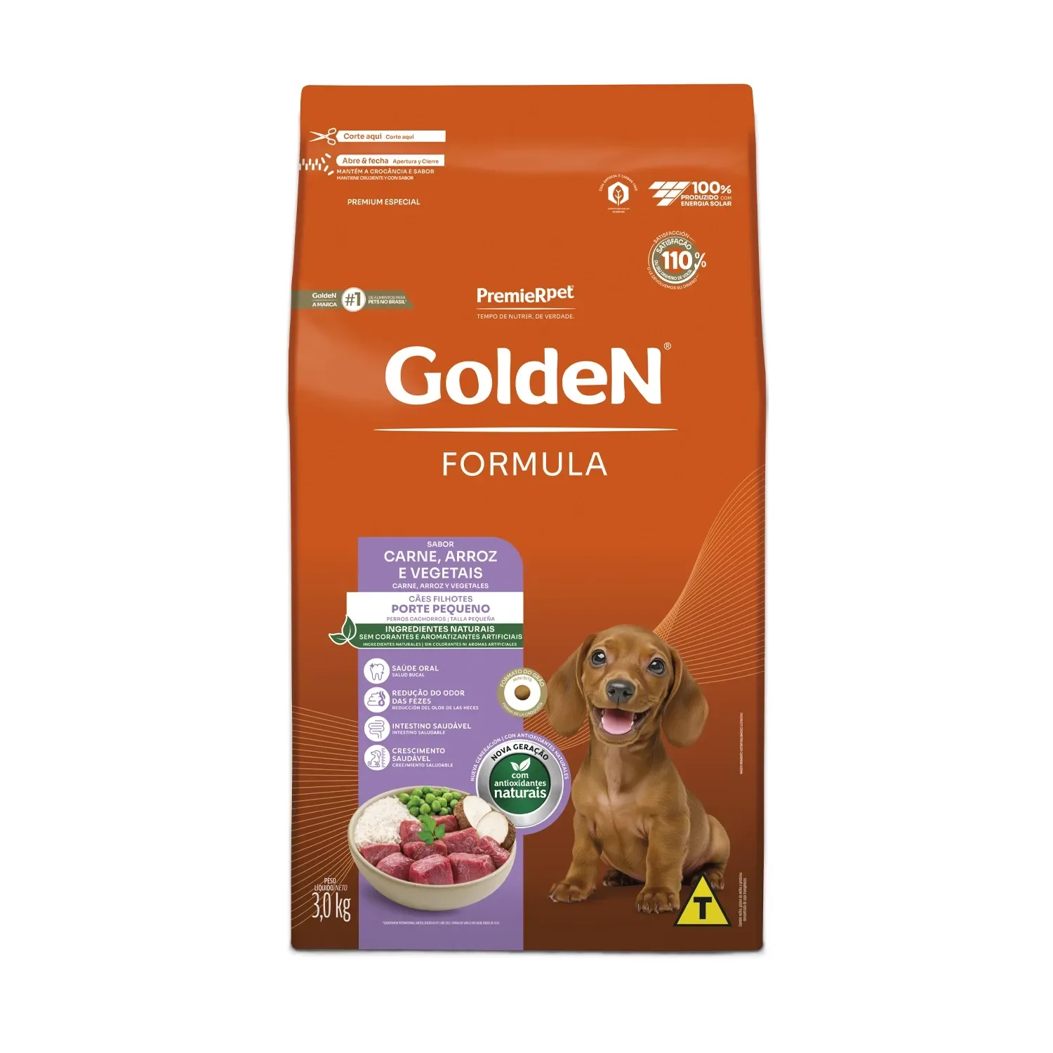 Ração Golden Formula Cães Filhotes Raças Pequenas Carne e Arroz