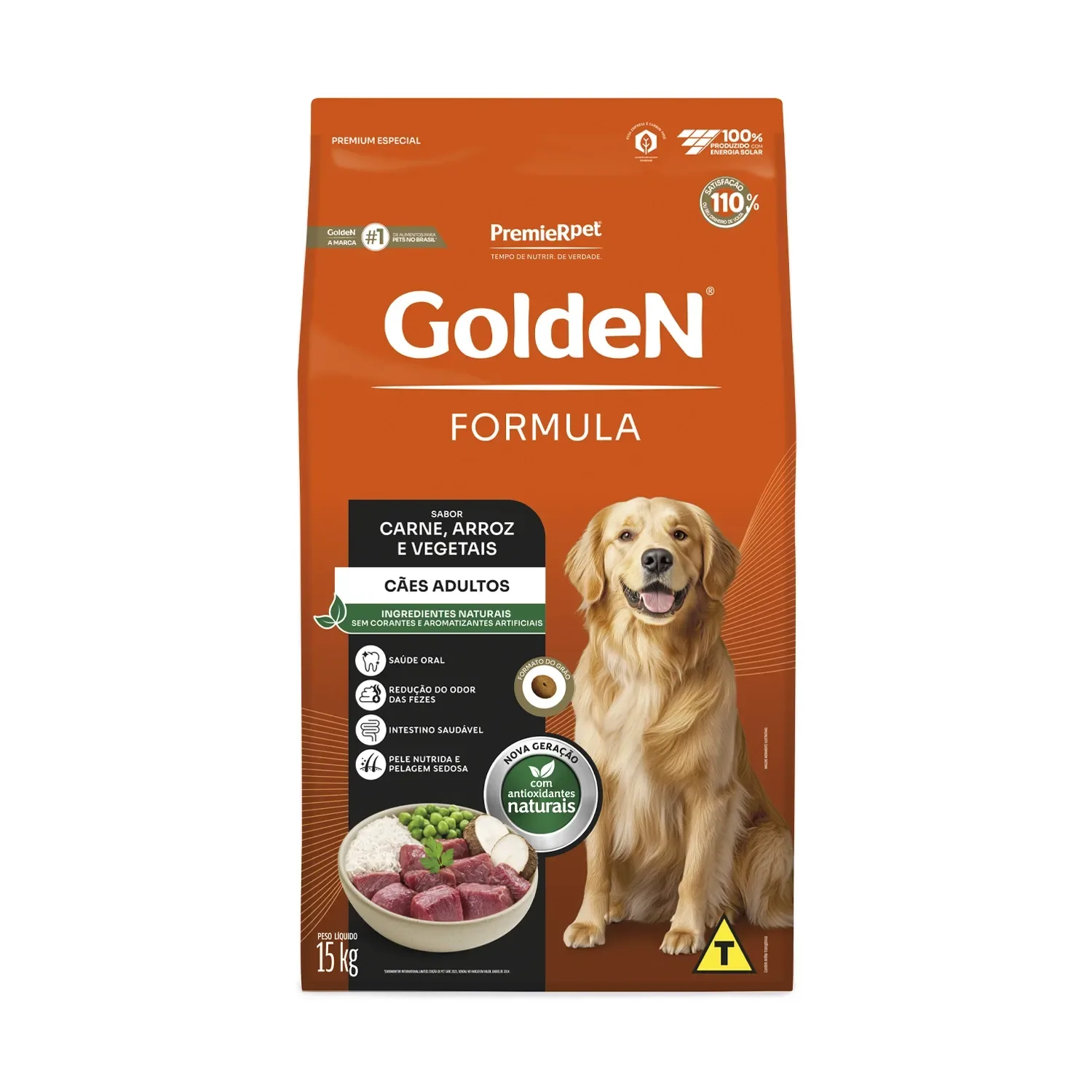 Ração Golden Fórmula Cães Adultos Carne e Arroz — 15 kg