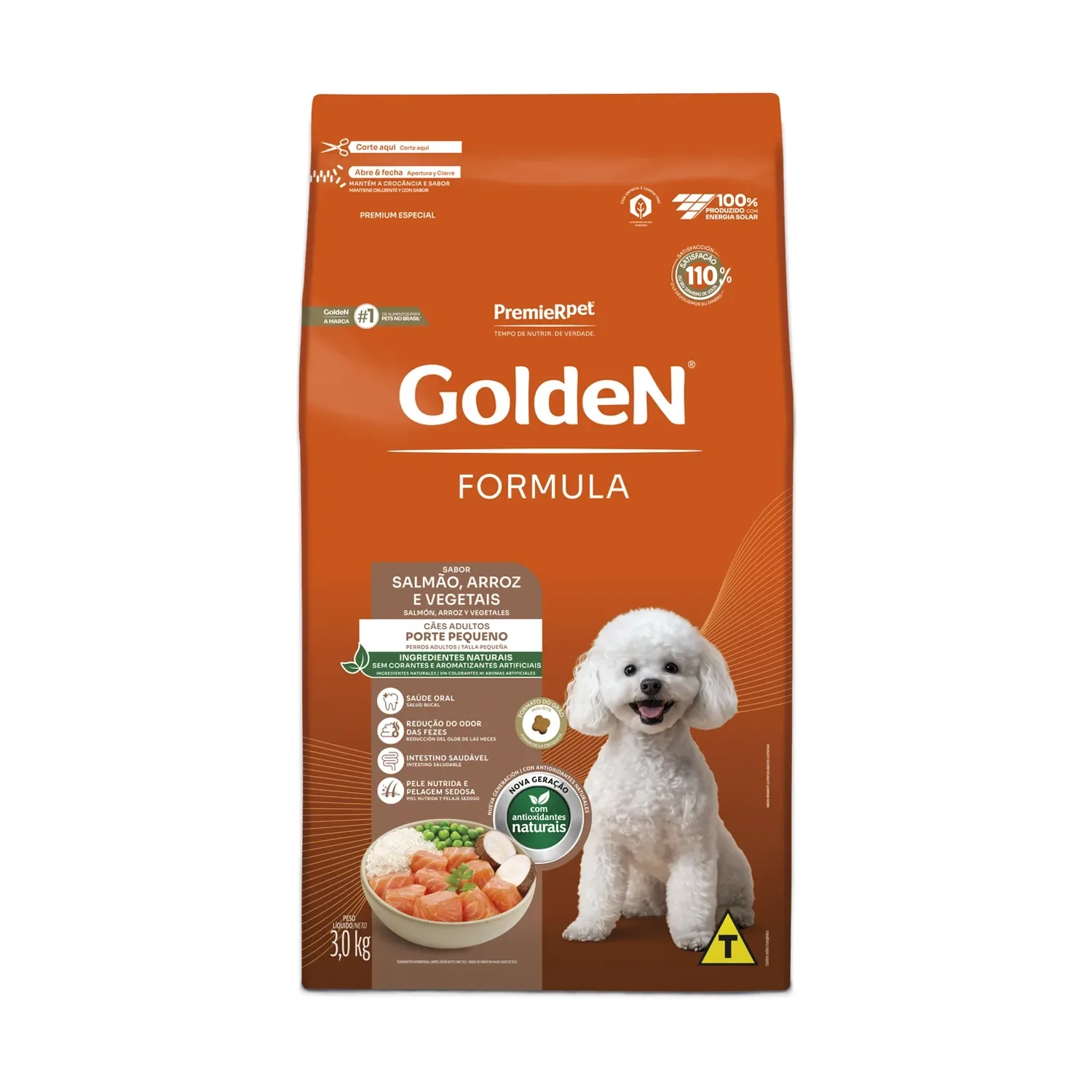 Ração Golden Fórmula Cães Adultos Raças Pequenas Salmão e Arroz