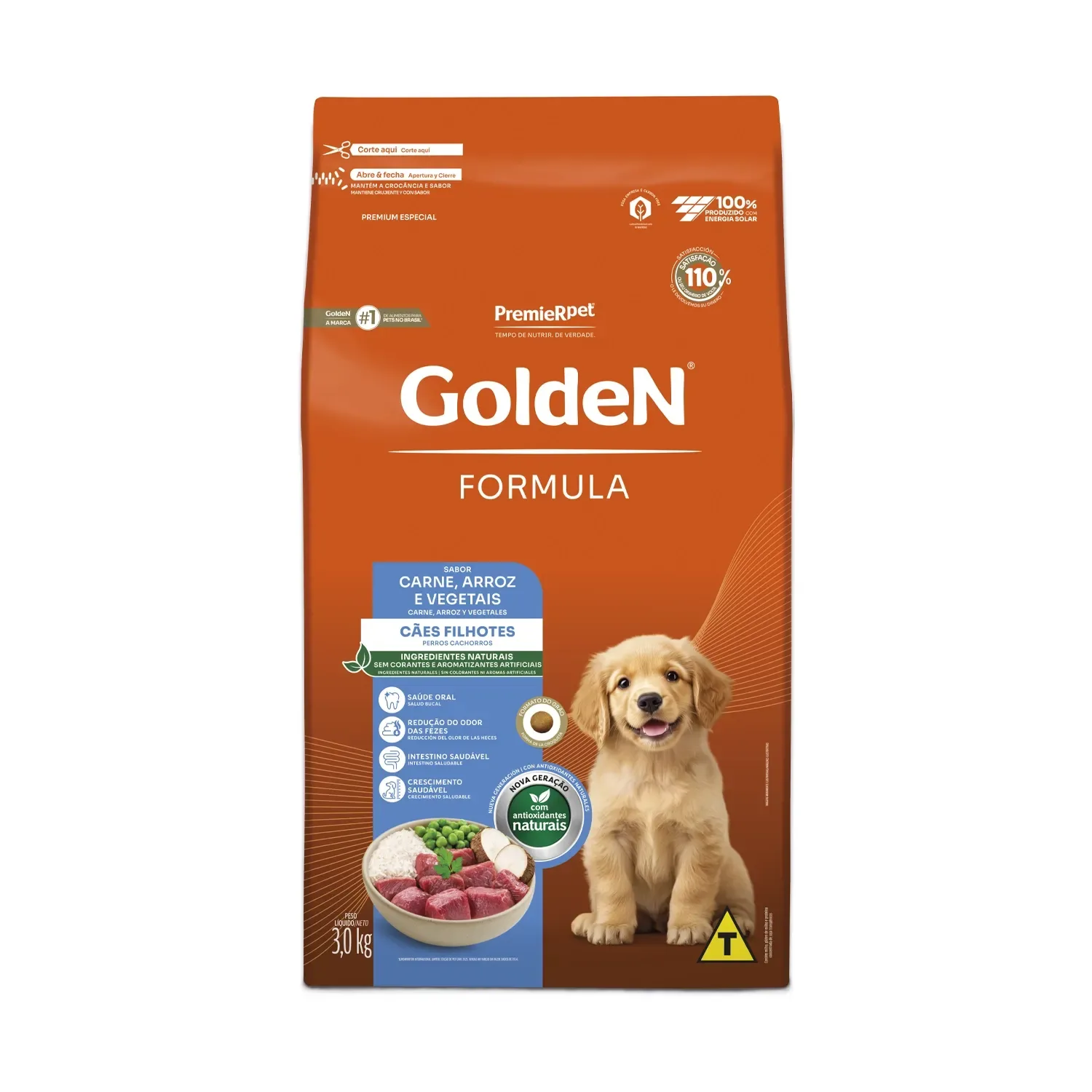 Ração Golden Fórmula para Cães Filhotes Carne e Arroz