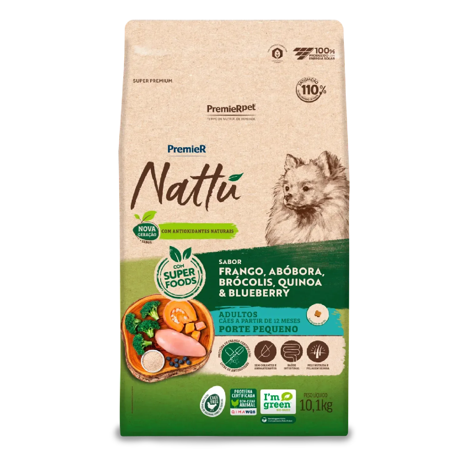 Ração Premier Nattu Cães Adultos Pequeno Porte Abóbora — 10.1 kg