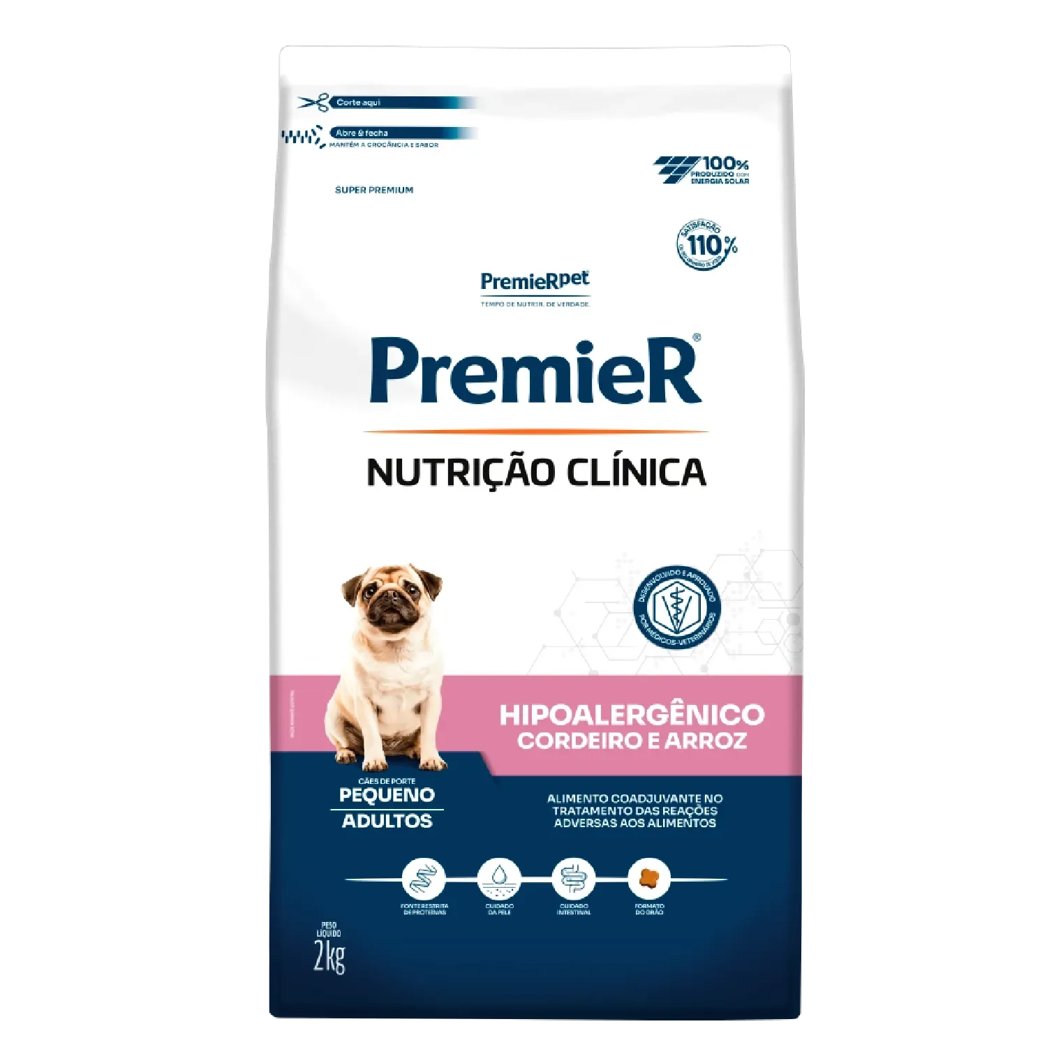 Ração Premier Nutrição Clínica Hipoalergênico Cães Pequeno Porte Cordeiro e Arroz