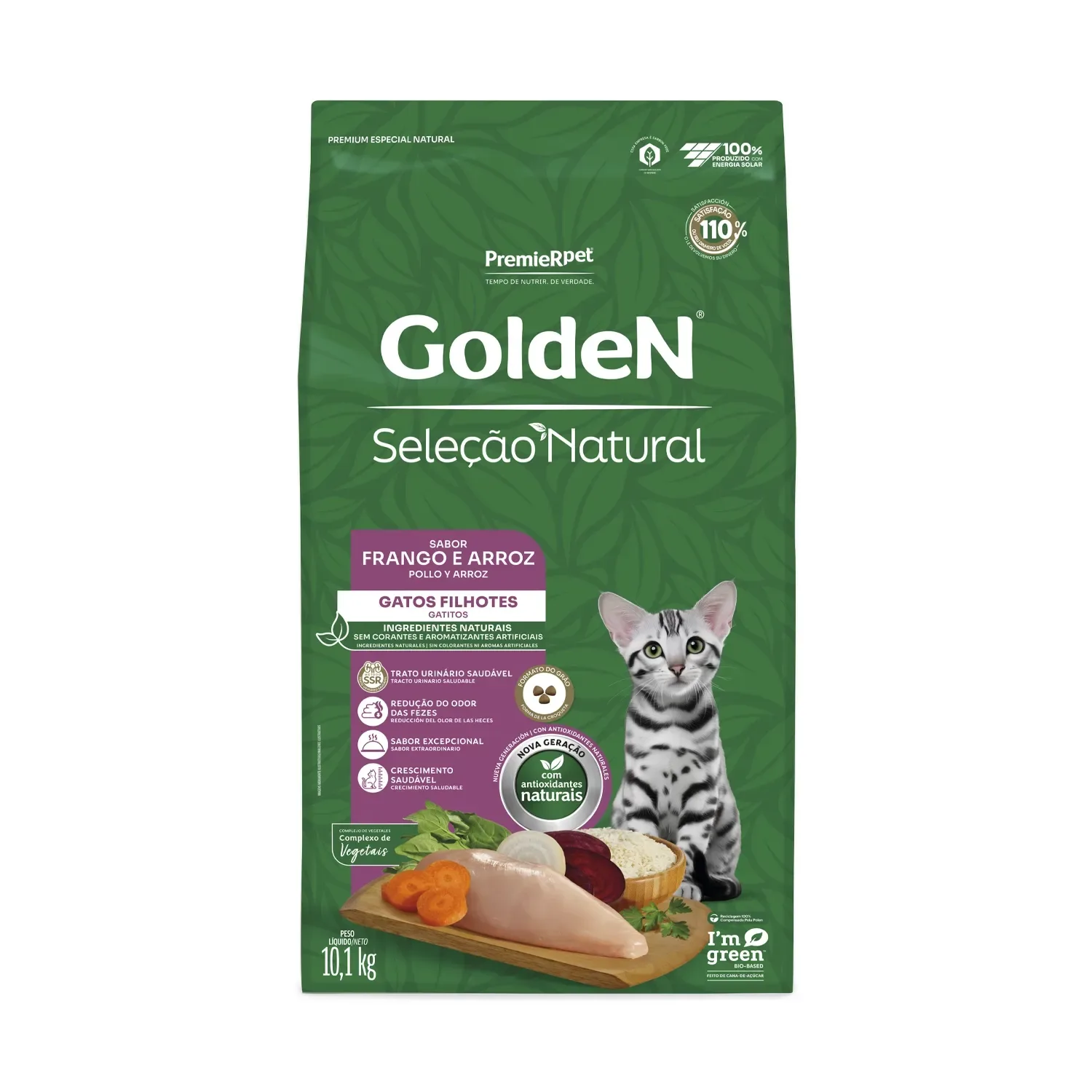 Ração Golden Seleção Natural Gatos Filhotes Frango e Arroz — 10.1 kg