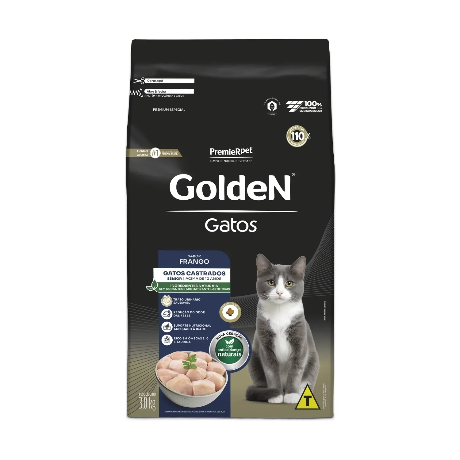 Ração Golden Gatos Sênior Castrados Frango