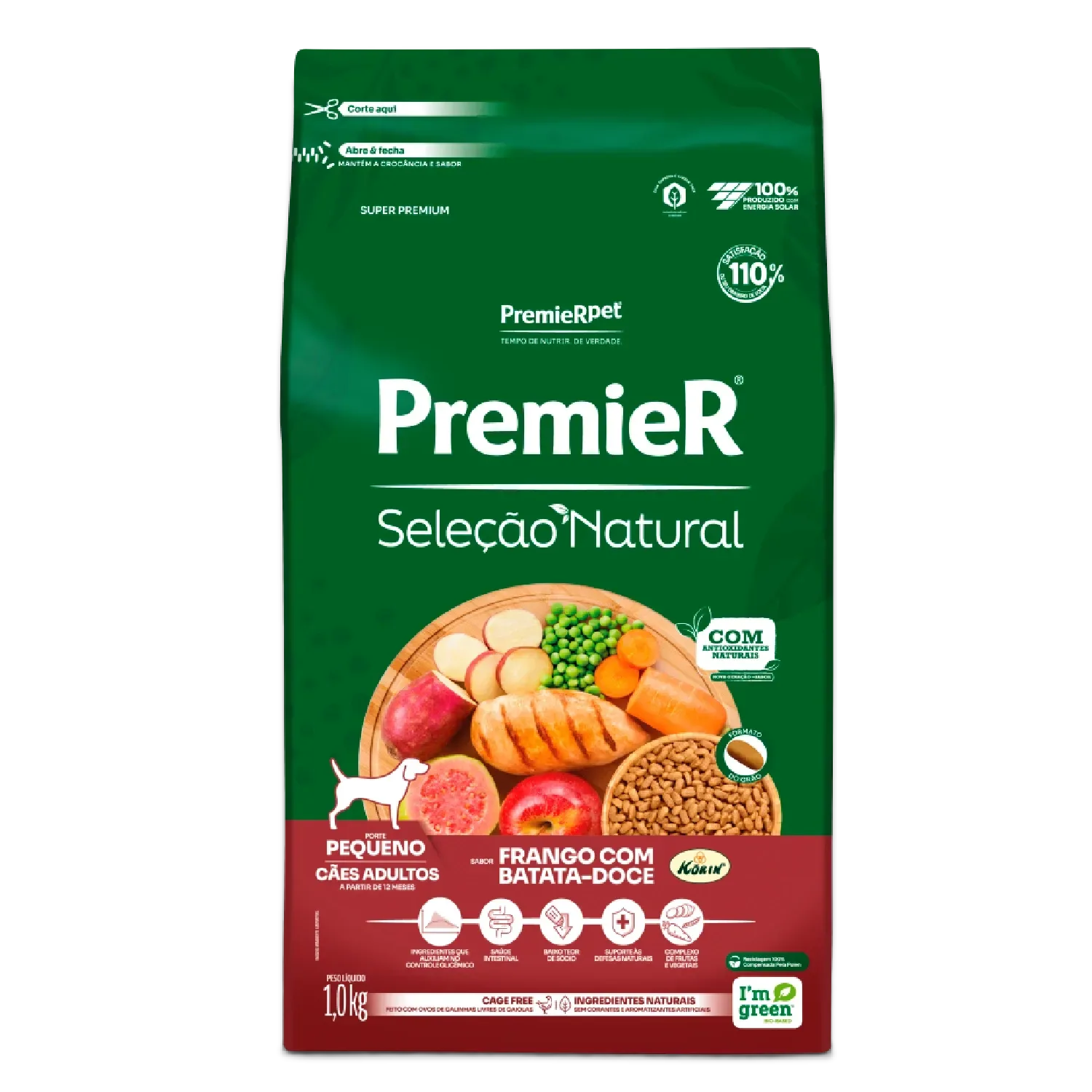 Ração Premier Seleção Natural Cães Adultos Raças Pequenas Frango com Batata Doce