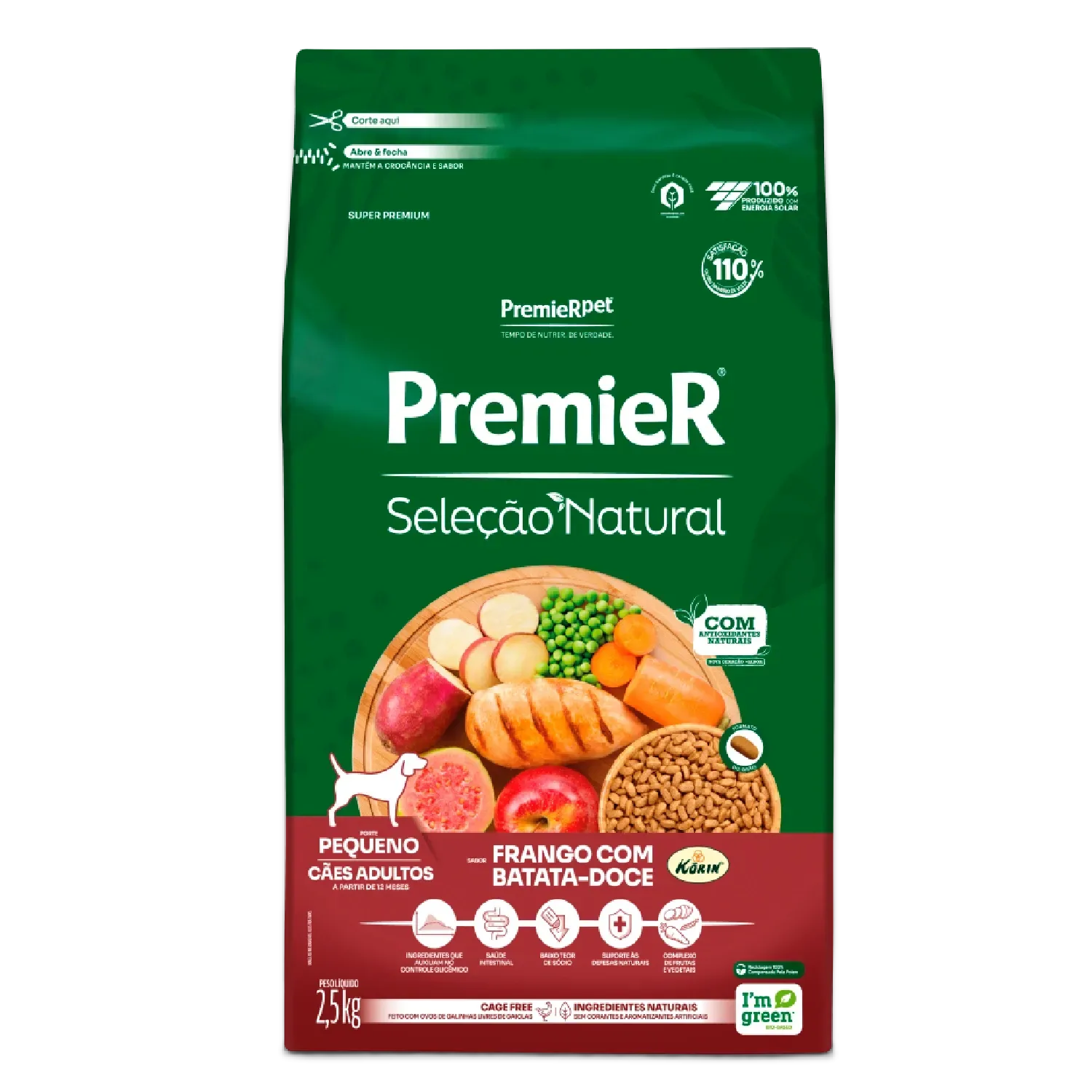 Ração Premier Seleção Natural Cães Adultos Raças Pequenas Frango com Batata Doce — 2.5 kg