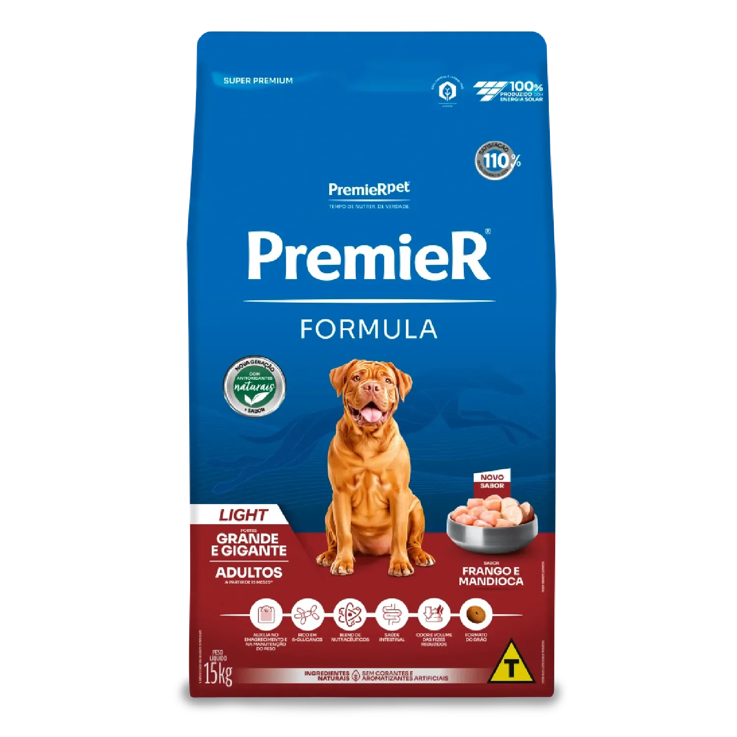 Ração Premier Formula Light Cães Adultos Raças Grandes e Gigantes Frango e Mandioca