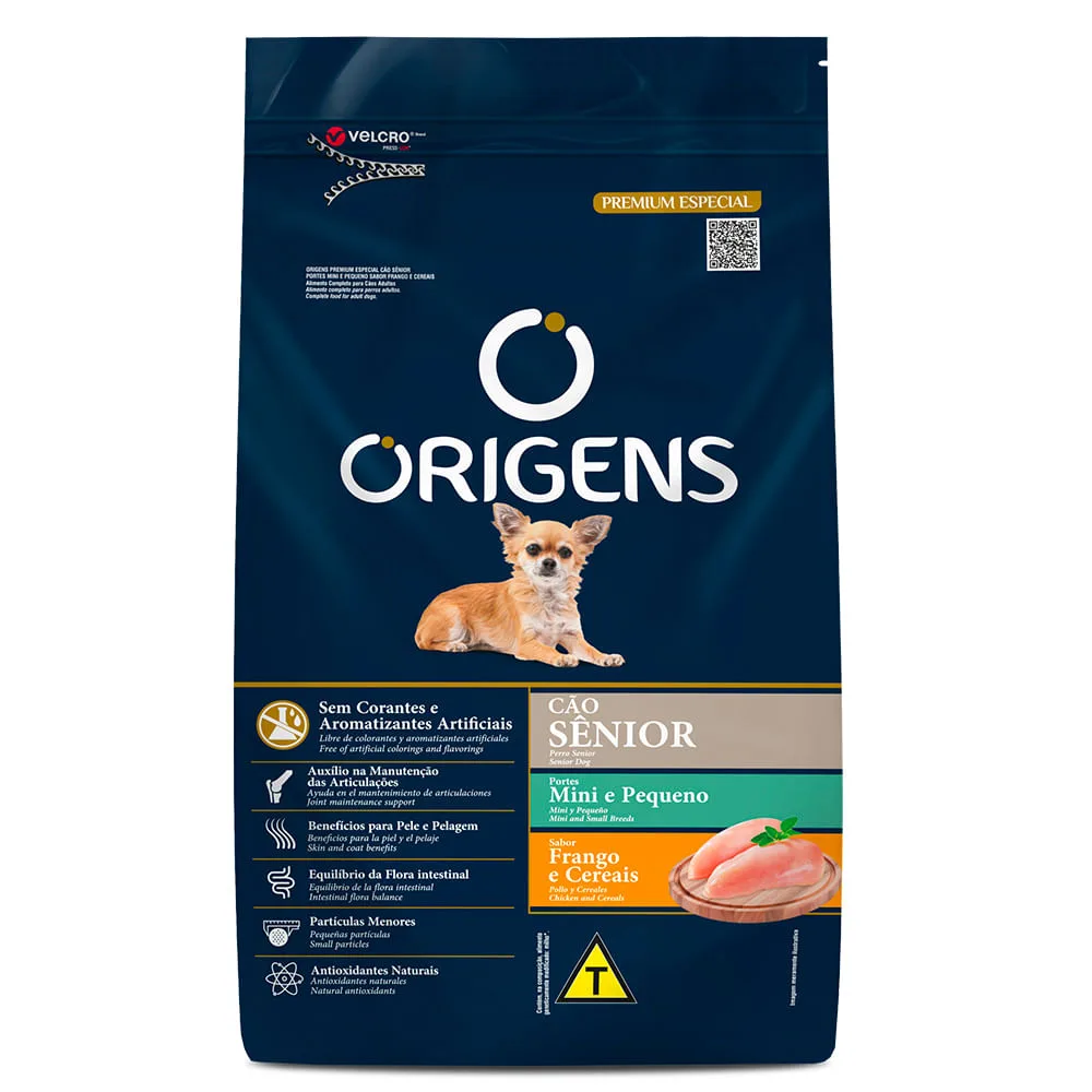 Ração Origens Cães Senior Mini e Pequeno Frango e Cereais