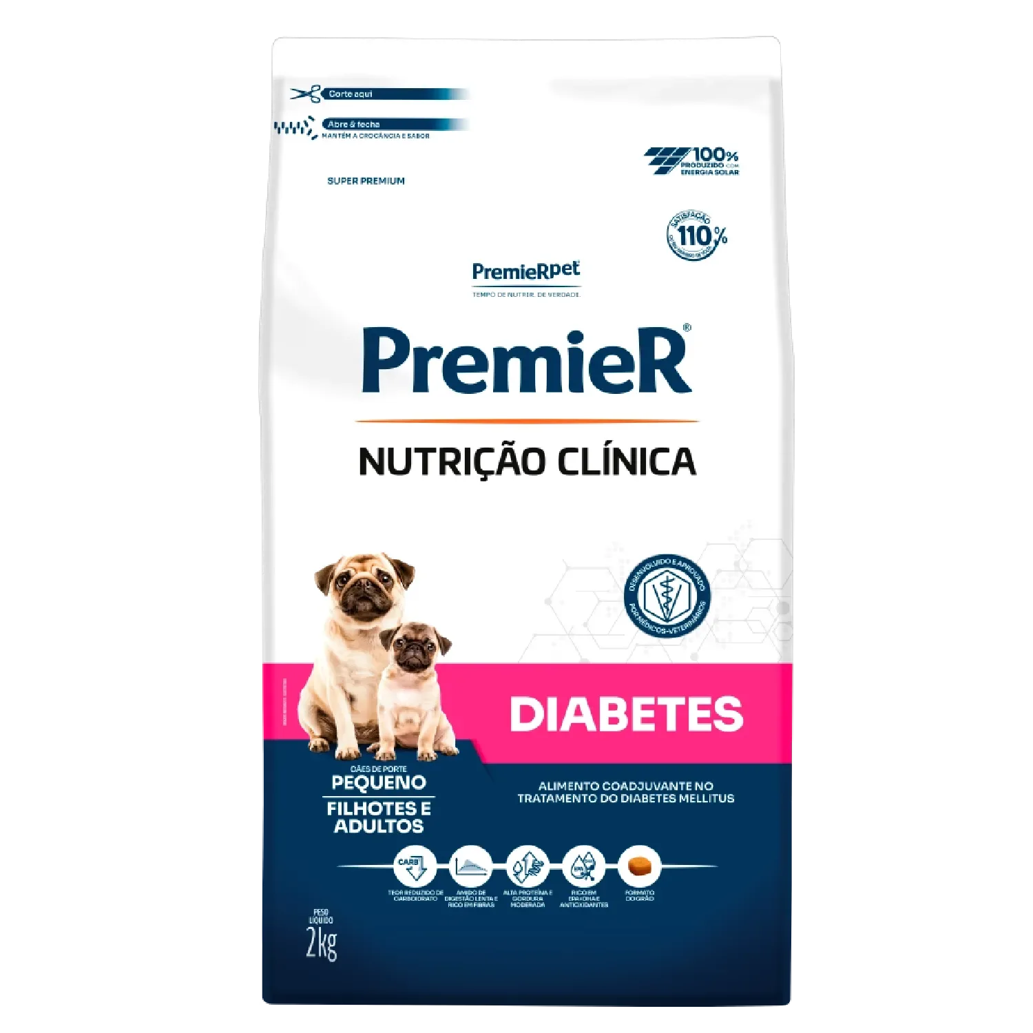 Ração Premier Nutrição Clínica Diabetes Cães Adultos e Filhotes Raças Pequenas