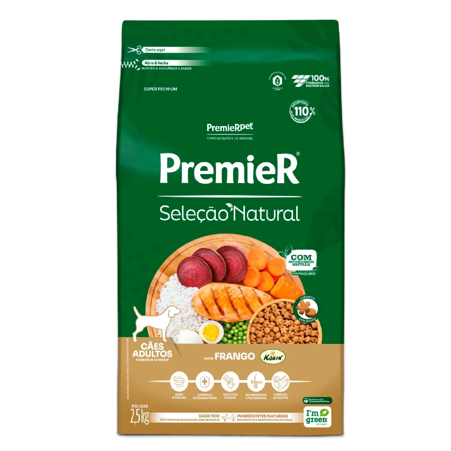 Ração Premier Seleção Natural Cães Adultos Frango Korin