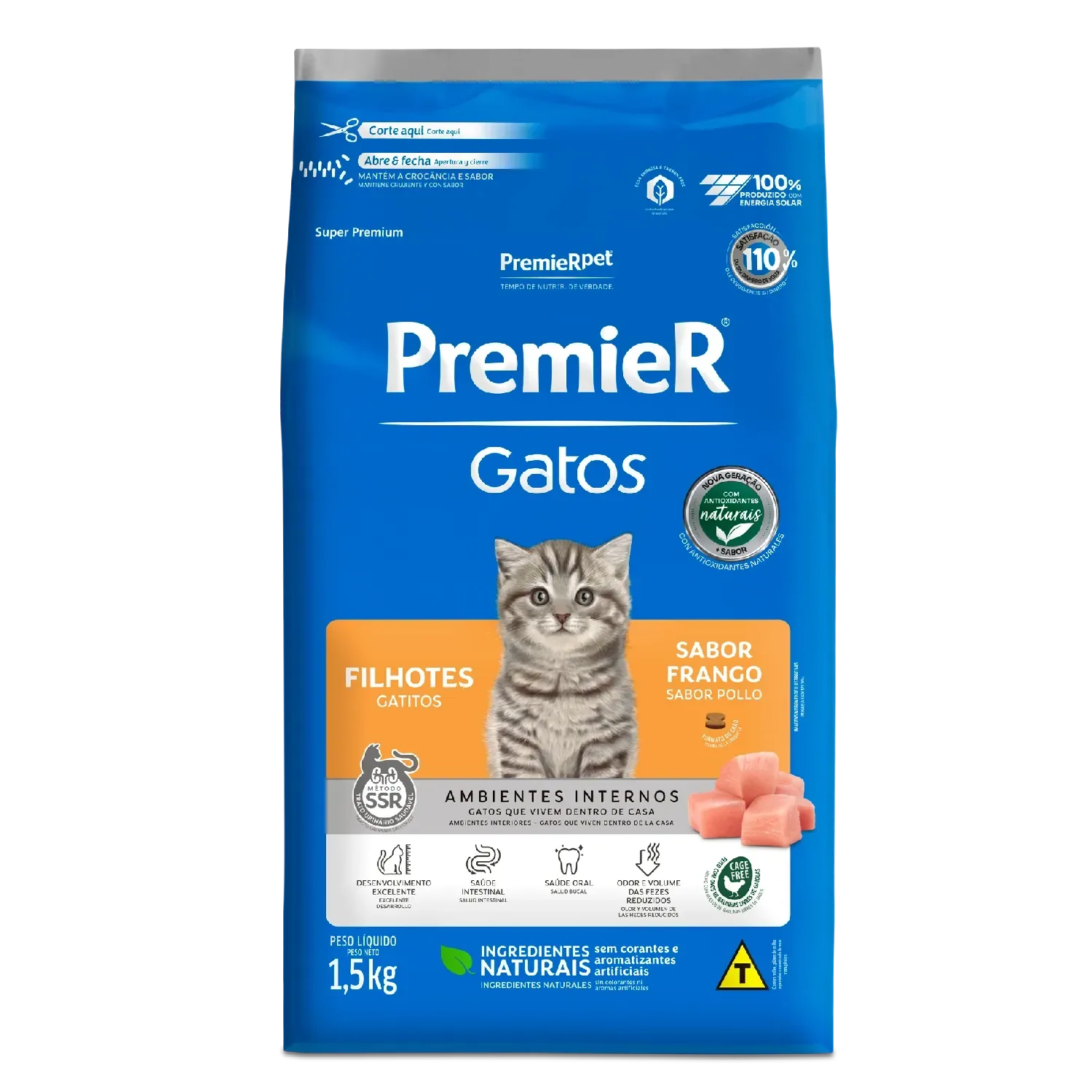 Ração Premier Ambientes Internos Gatos Filhotes Frango