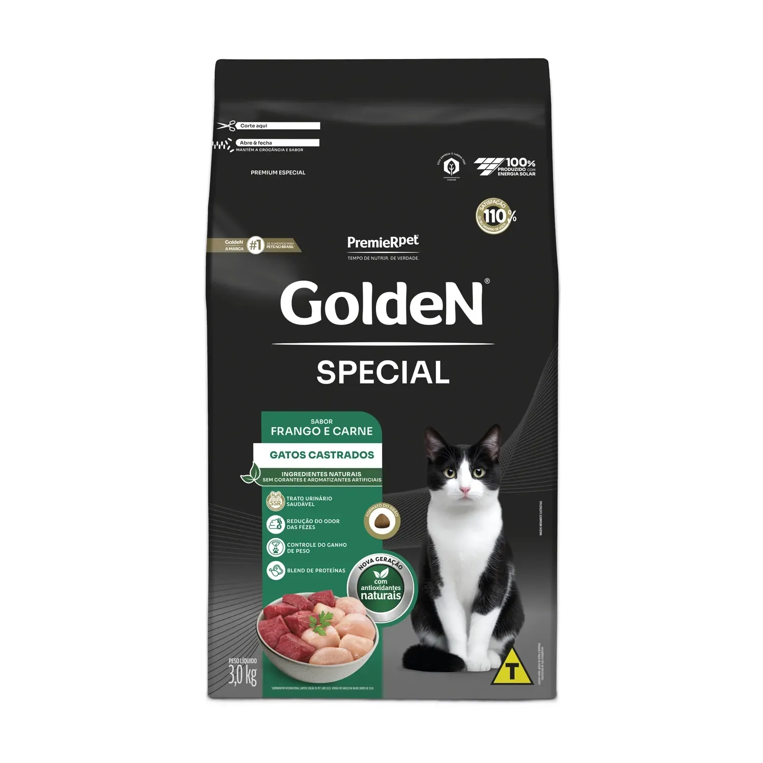 Ração Golden Special Gatos Adultos Castrados Frango e Carne