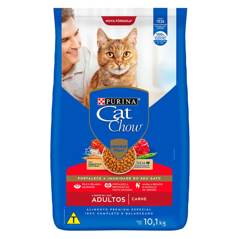 Ração Cat Chow Gatos Adultos Carne — 10.1 kg