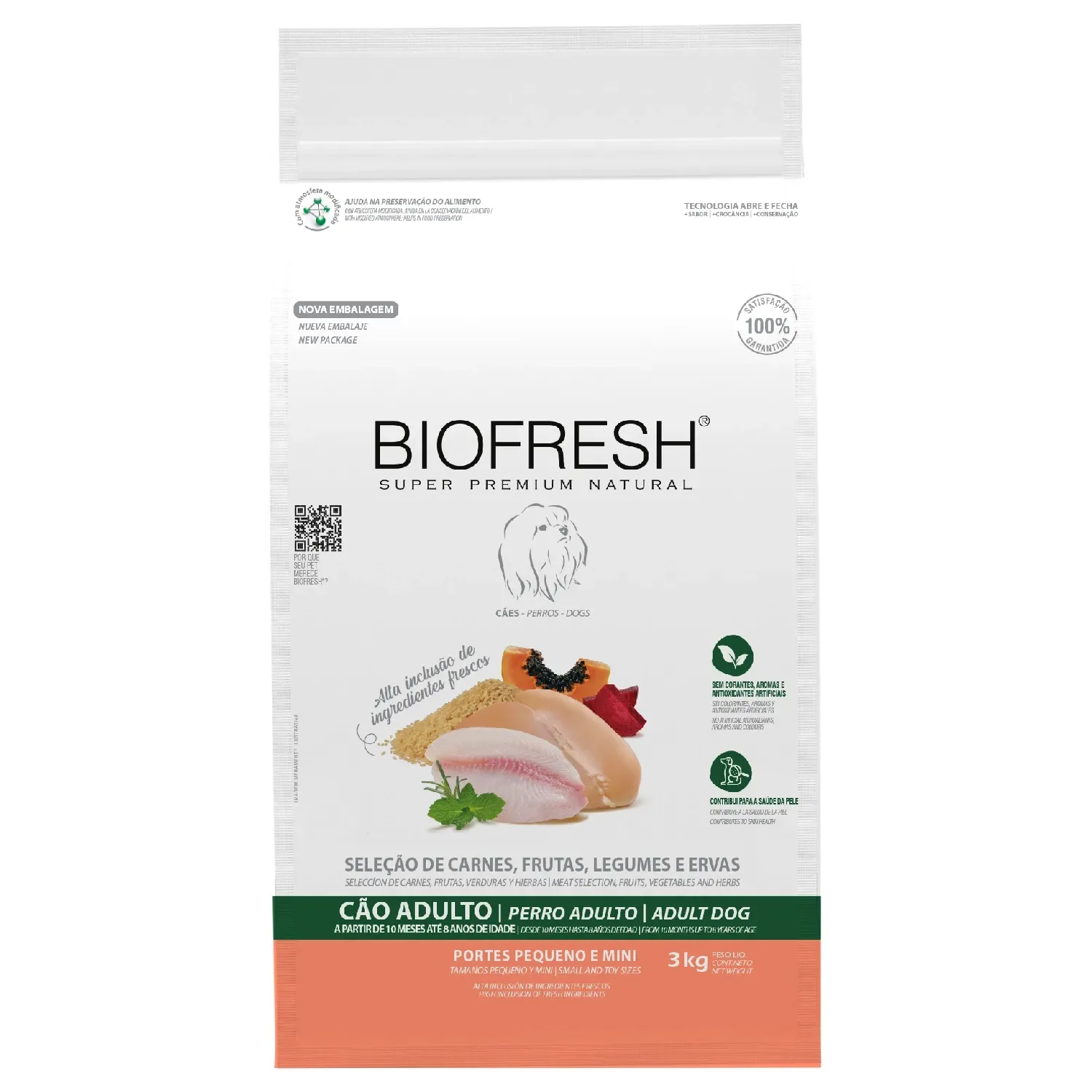 Ração Biofresh Cães Adultos Raças Pequenas e Minis — 3 kg