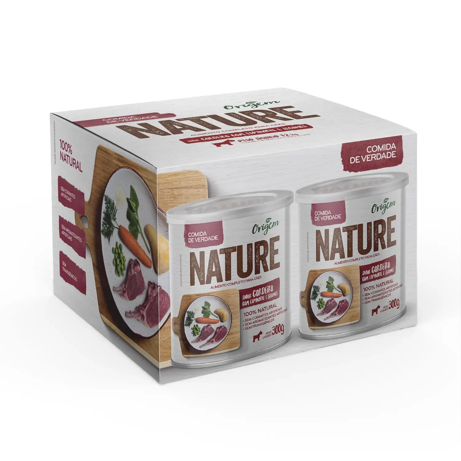Ração Úmida para Cães Adultos Origem Nature Cordeiro com Espinafre e Legumes