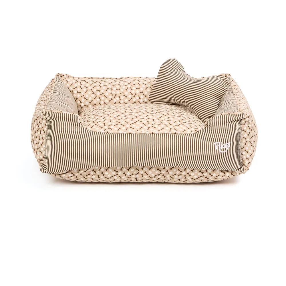 Cama Flicks Ossinho Bege para Cães e Gatos — M