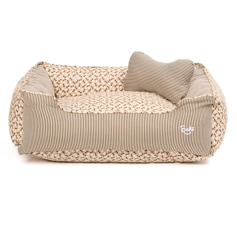 Cama Flicks Ossinho Bege para Cães e Gatos — G