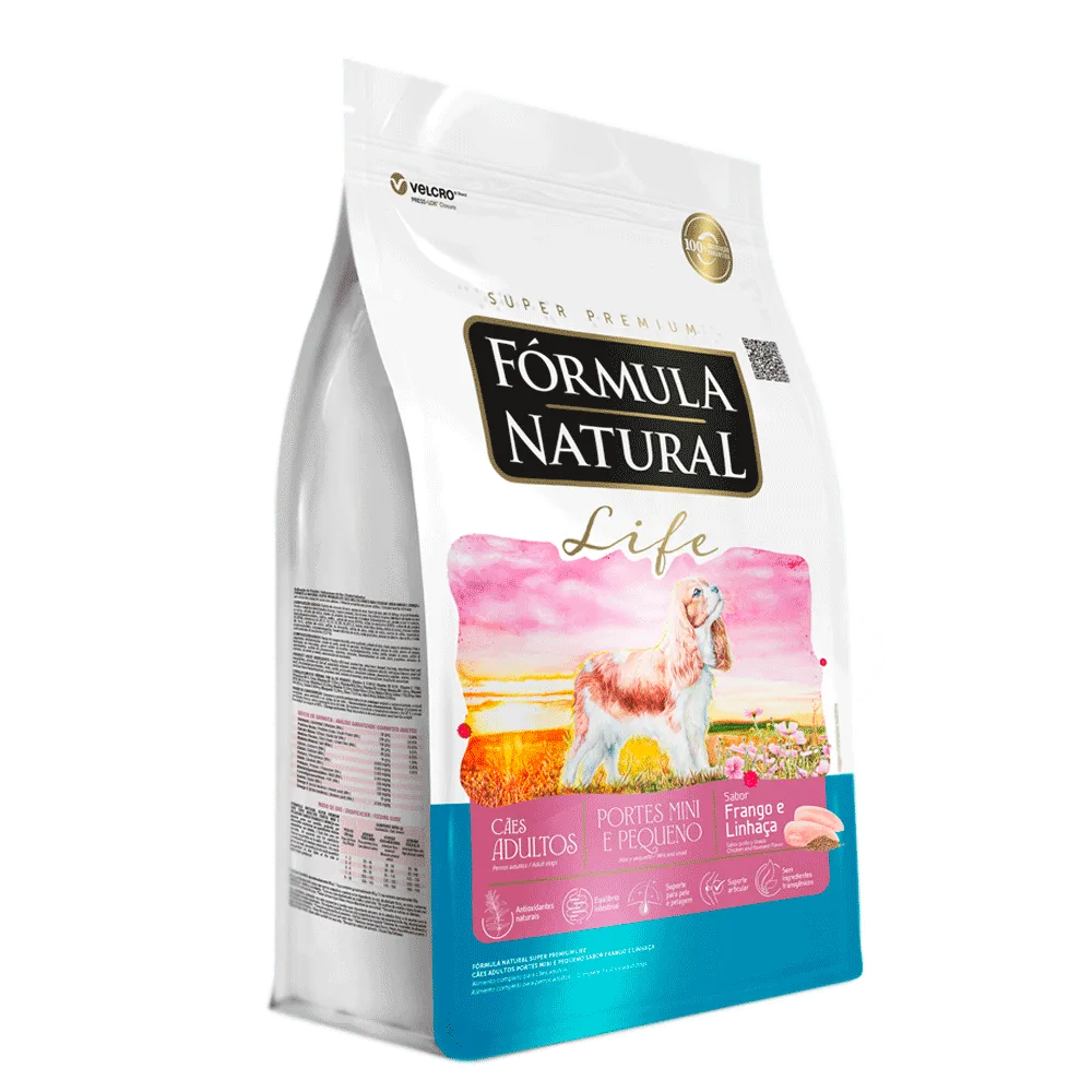 Ração Fórmula Natural Life Super Premium Cães Adultos Mini e Pequeno