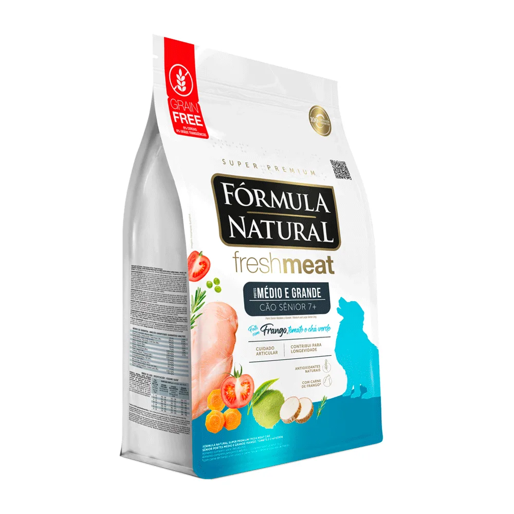 Ração Fórmula Natural Fresh Meat Cães Sênior Médio e Grande Frango
