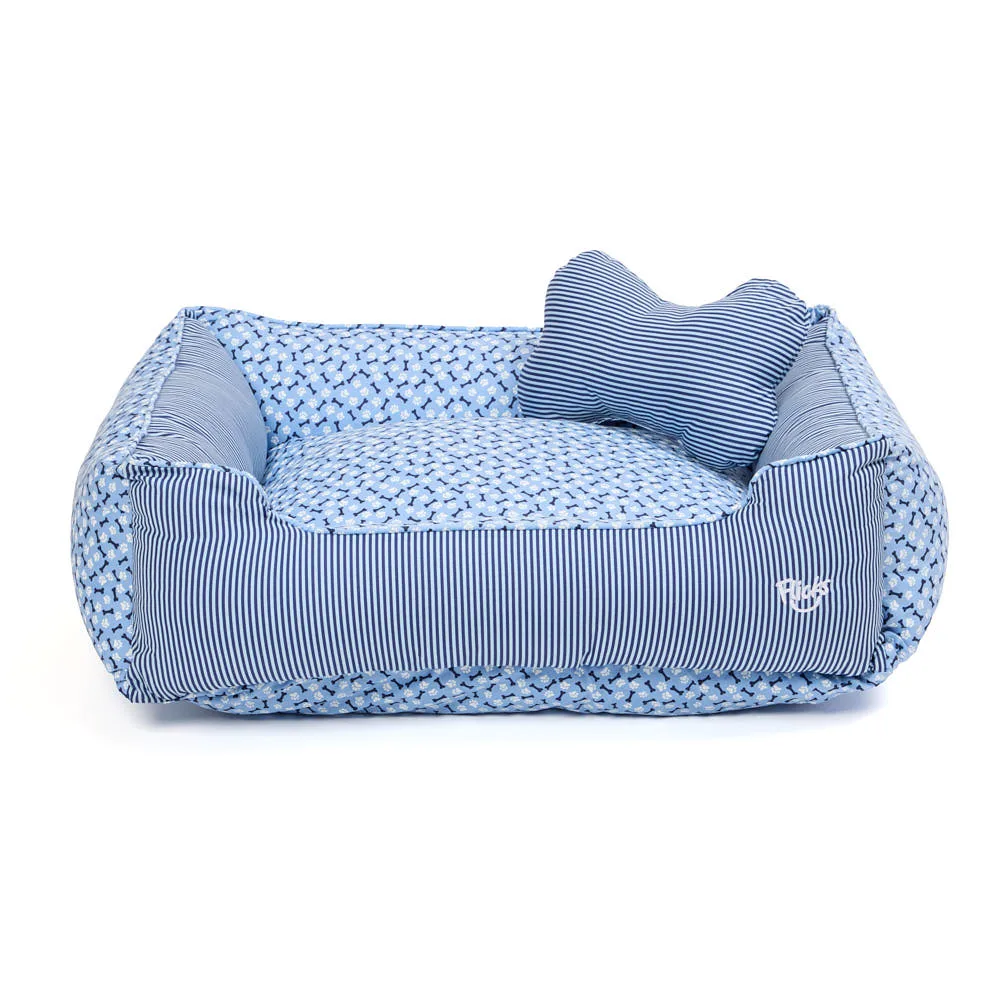 Cama Flicks Ossinho Azul para Cães e Gatos — G
