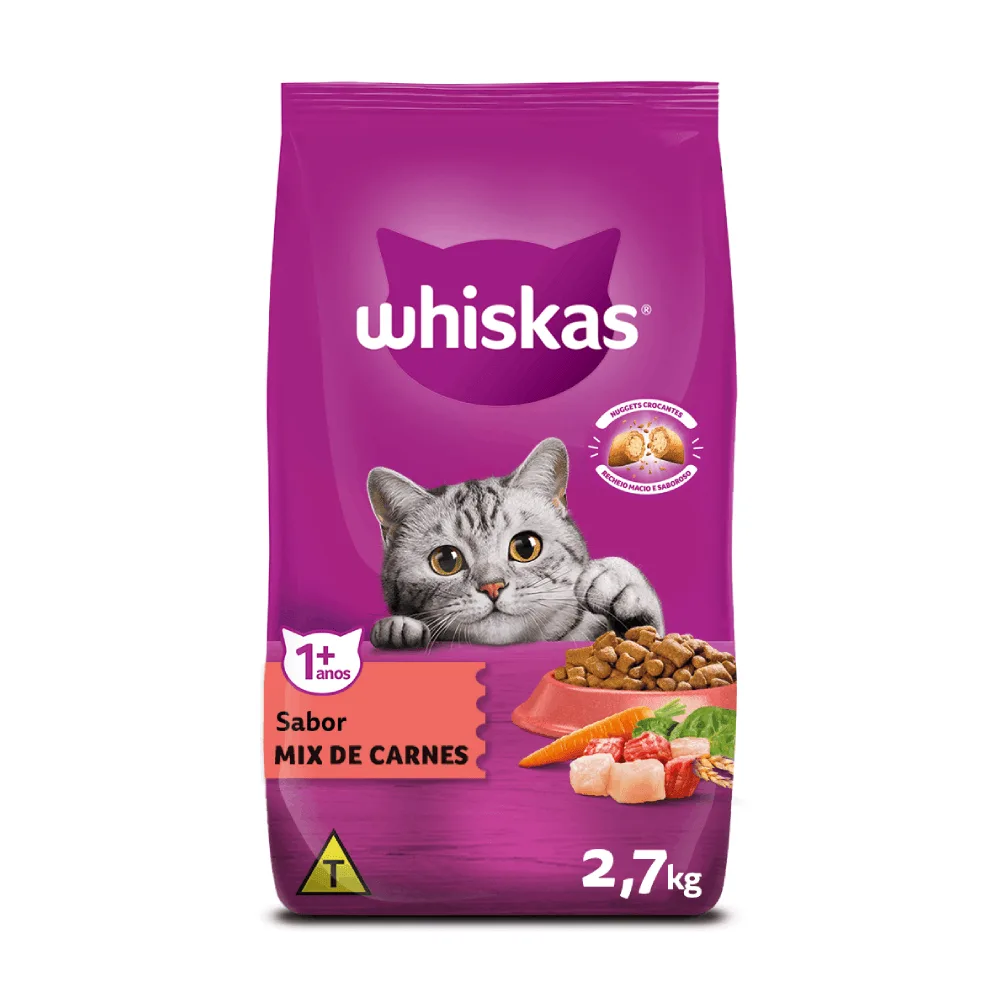 Ração Whiskas Gatos Adultos Mix Carne