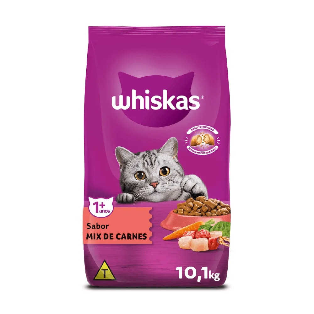 Ração Whiskas Gatos Adultos Mix Carne — 10.1 kg