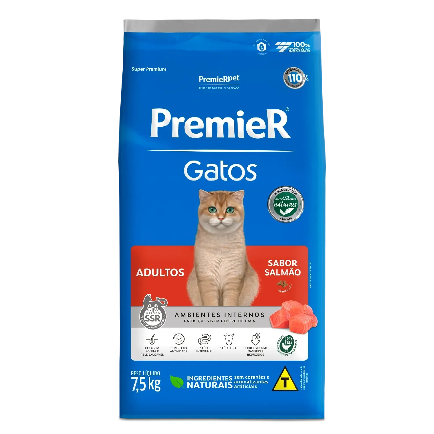 Ração Premier Ambientes Internos Gatos Adultos Salmão
